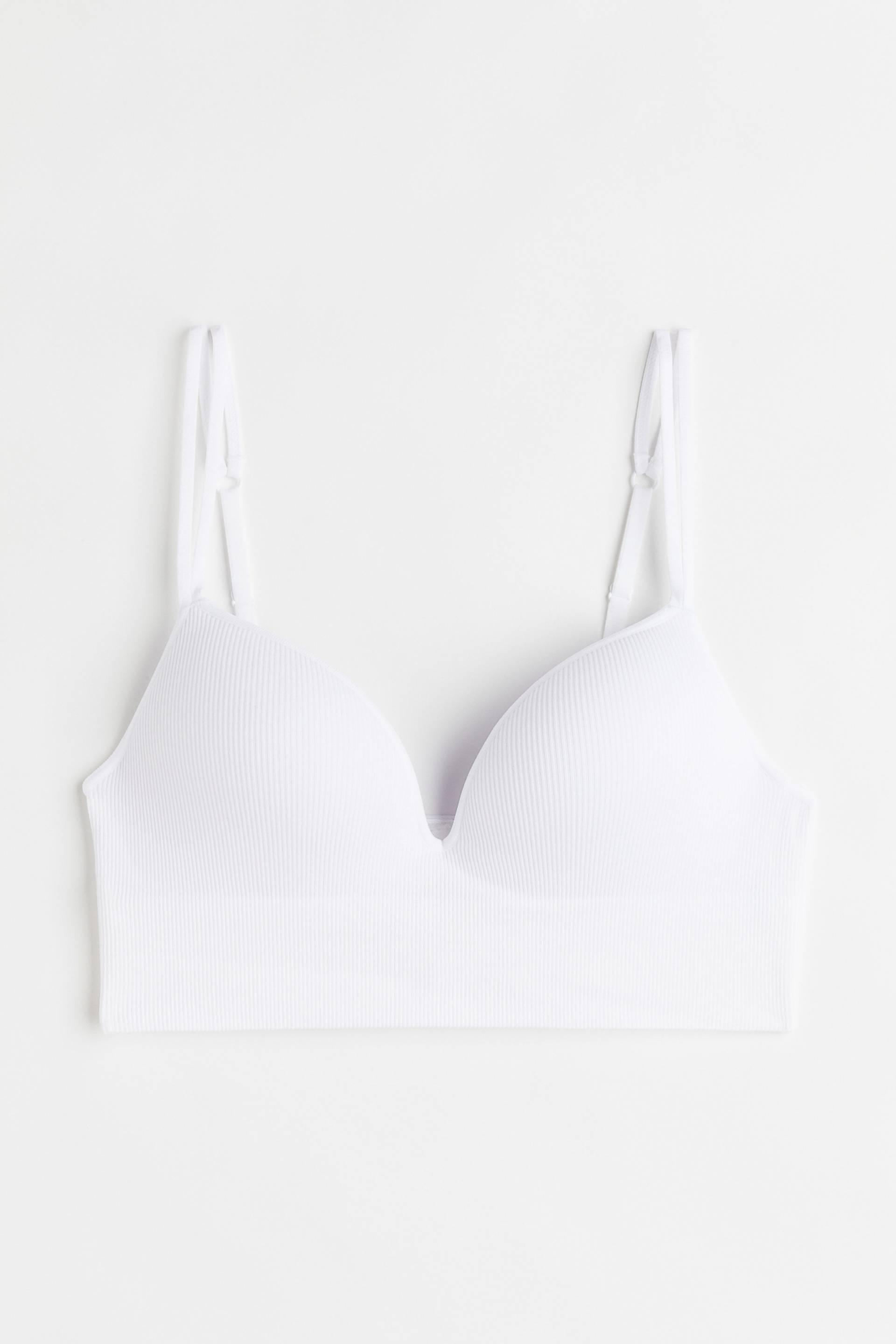 H&M Bügelloser Push-up-BH Seamless Weiß, BHs in Größe 65C. Farbe: White 021 von H&M