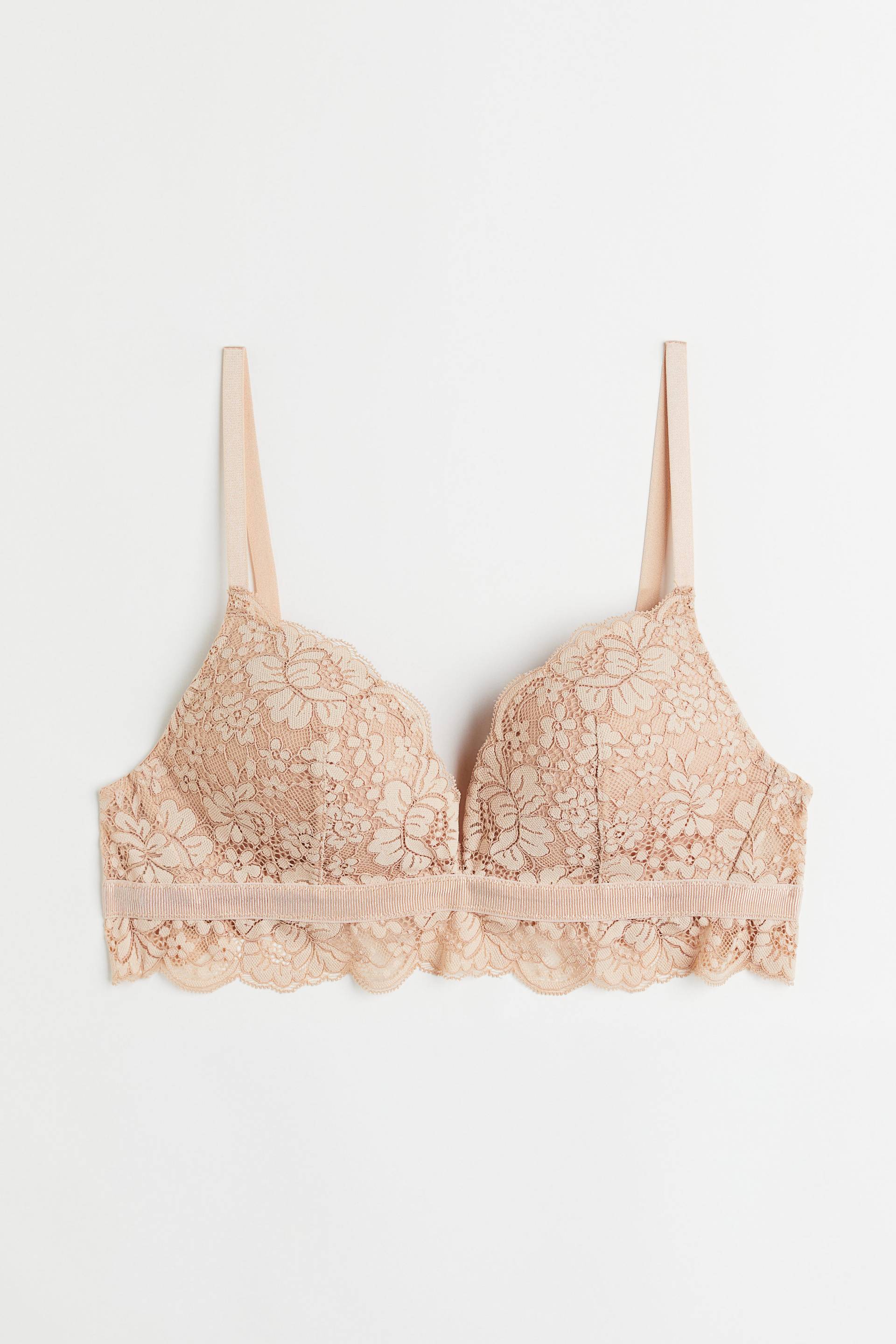 H&M Bügelloses Push-up-Bralette Hellbeige, BHs in Größe 70F. Farbe: Light beige von H&M