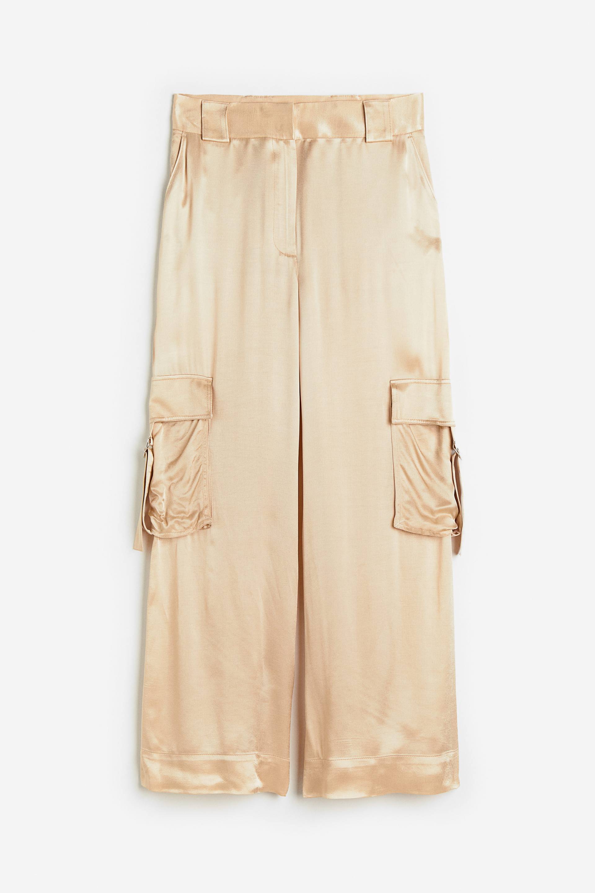 H&M Cargohose mit Glanz Puderrosa, Gepäck in Größe 46. Farbe: Powder pink von H&M