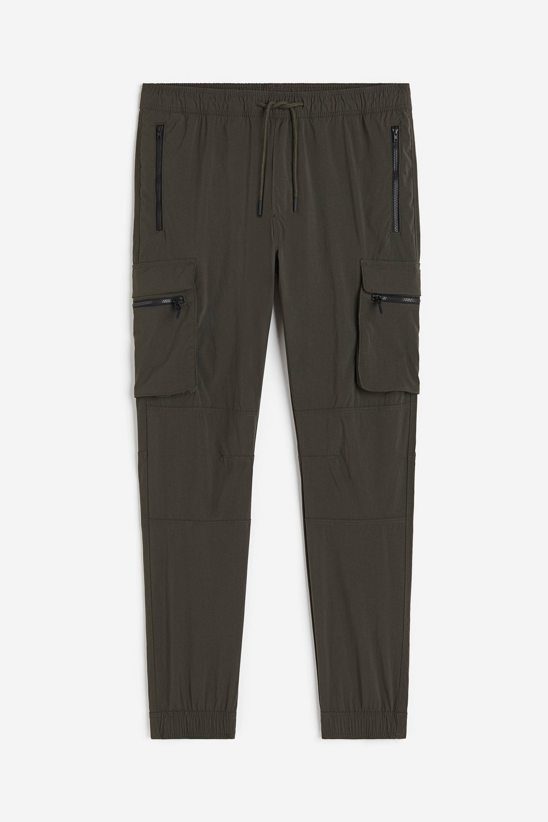 H&M Cargojoggers aus Nylon Skinny Fit Dunkles Khakigrün, Gepäck in Größe XS. Farbe: Dark khaki green von H&M