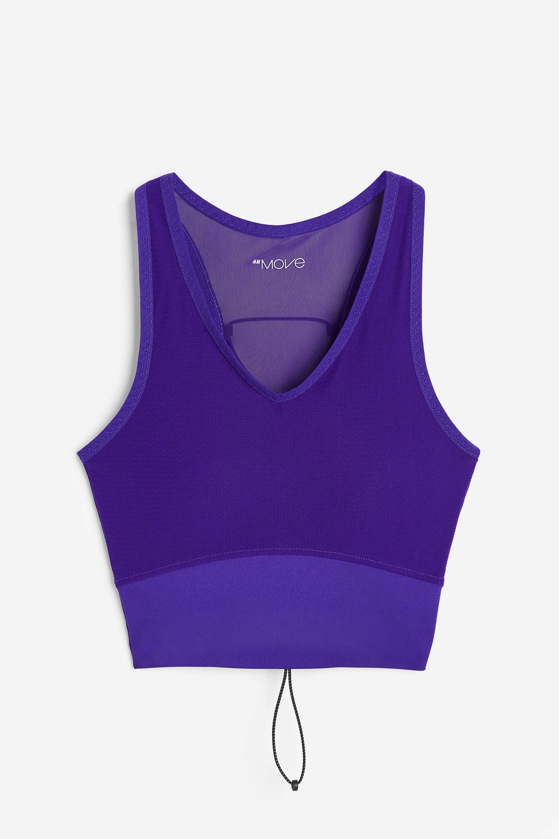 H&M DryMove™ Sport-BH Light Support Dunkellila, Sport-BHs in Größe S. Farbe: Dark purple von H&M