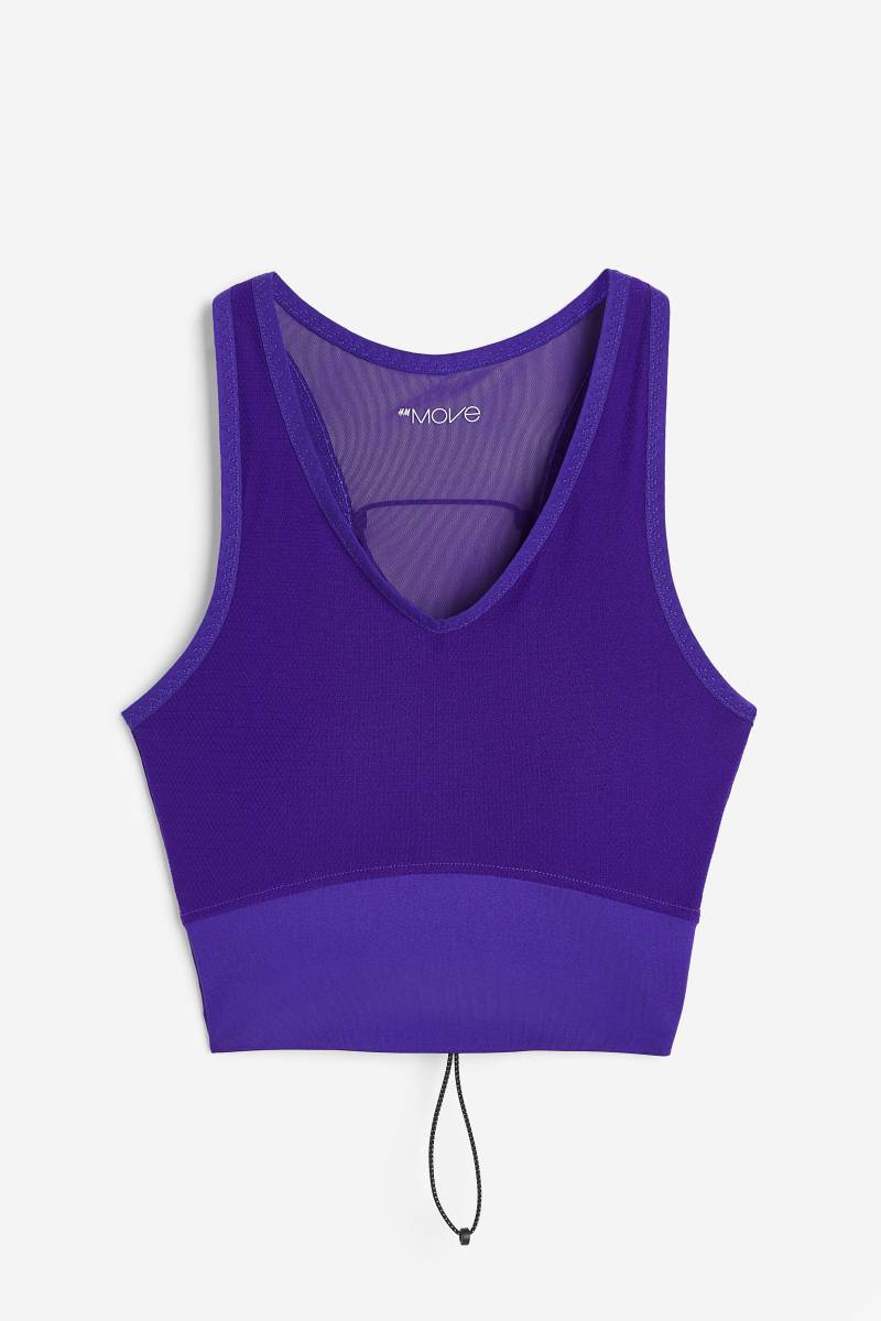 H&M DryMove™ Sport-BH Light Support Dunkellila, Sport-BHs in Größe S. Farbe: Dark purple von H&M