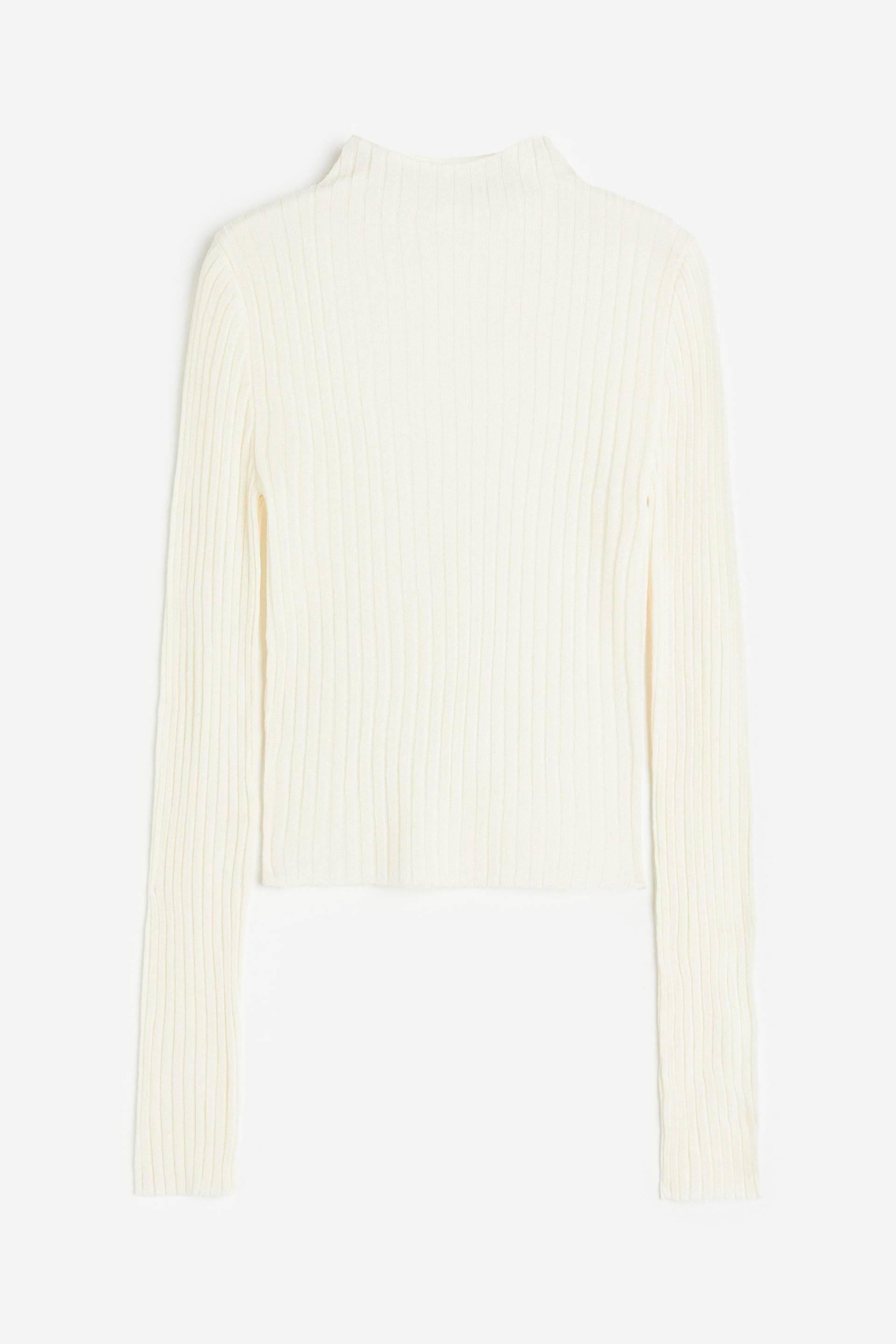 H&M Gerippter Pullover Cremefarben in Größe L. Farbe: Cream von H&M