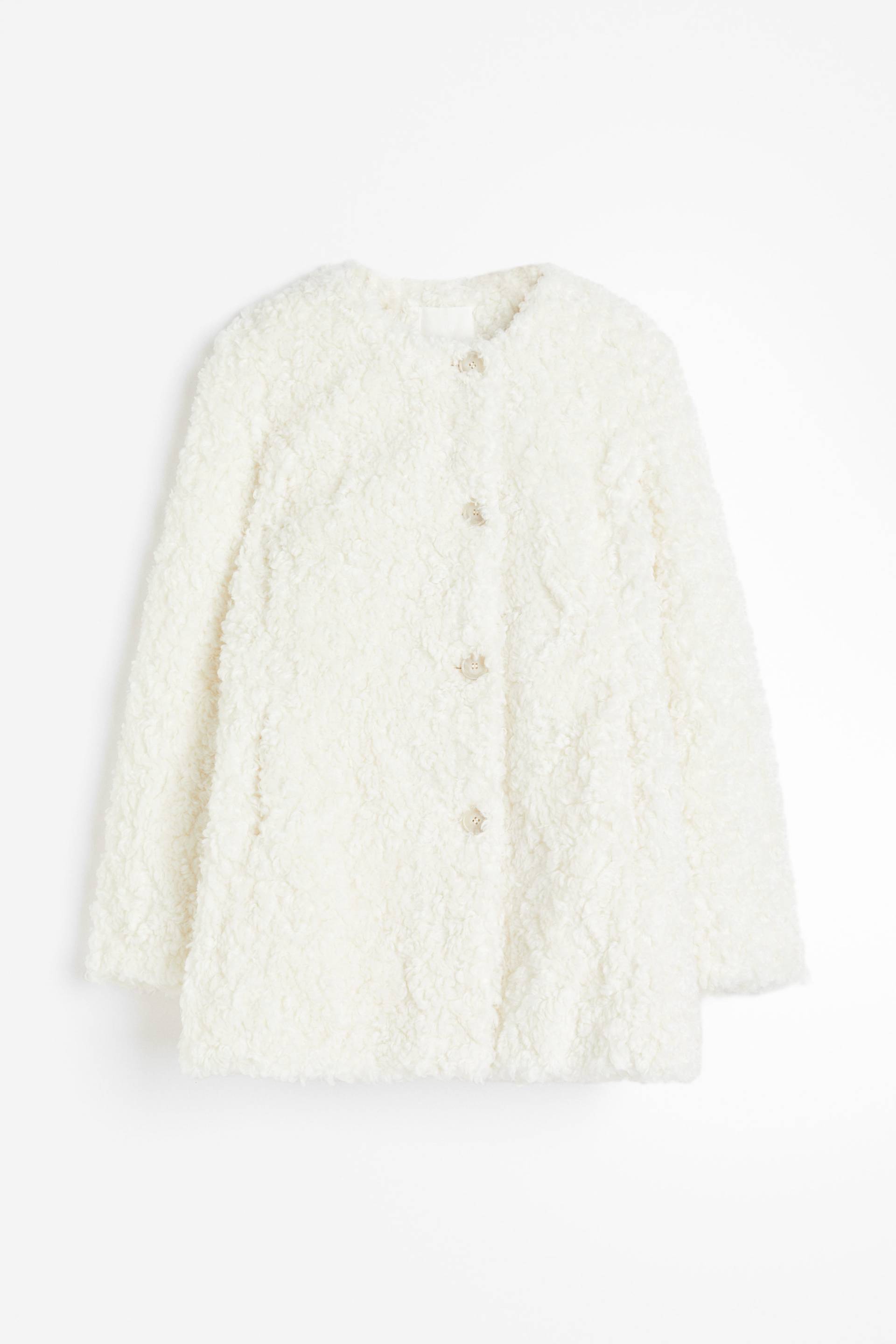 H&M Jacke aus Teddyfleece Cremefarben, Jacken in Größe M. Farbe: Cream von H&M