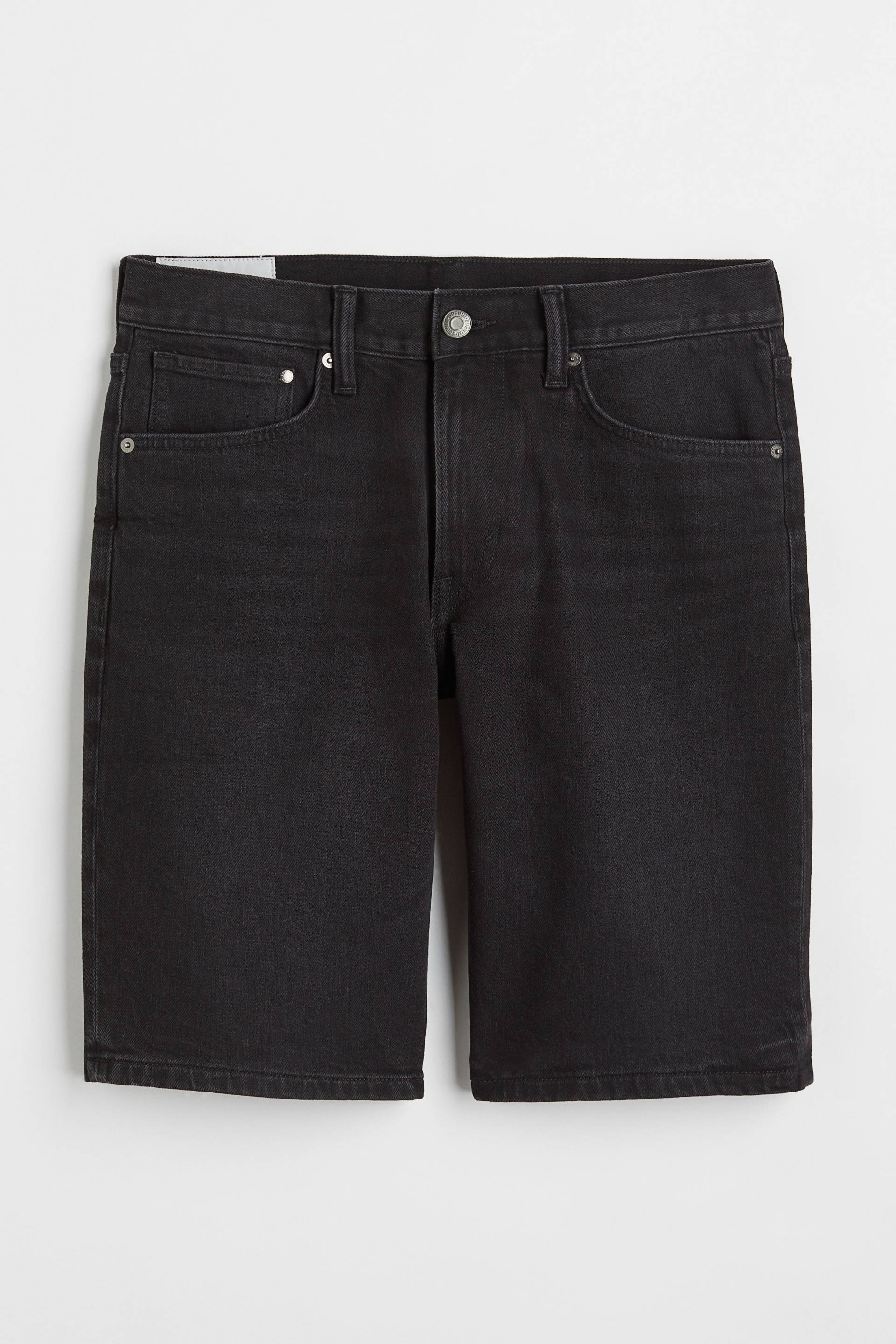 H&M Jeansshorts Regular Schwarz in Größe W 28. Farbe: Black von H&M