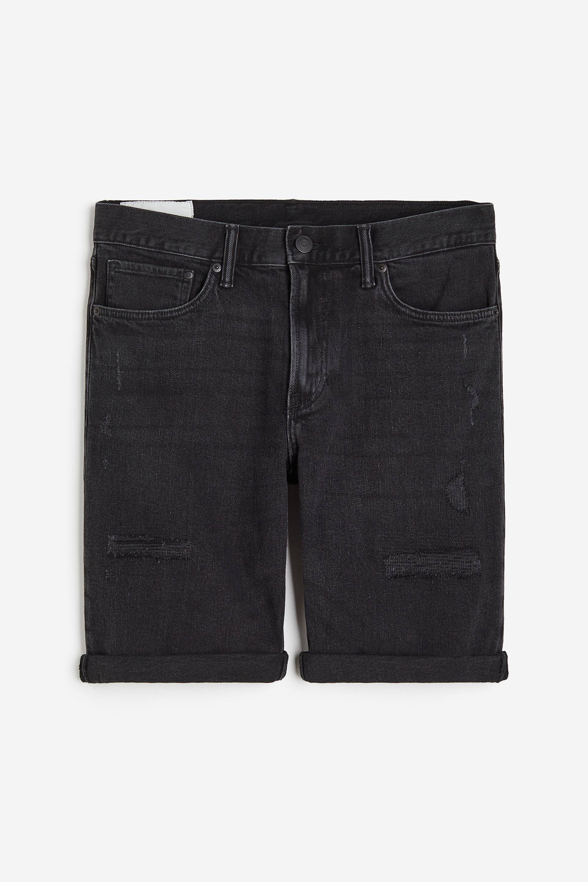 H&M Jeansshorts Regular Schwarz in Größe W 40. Farbe: Denim black von H&M