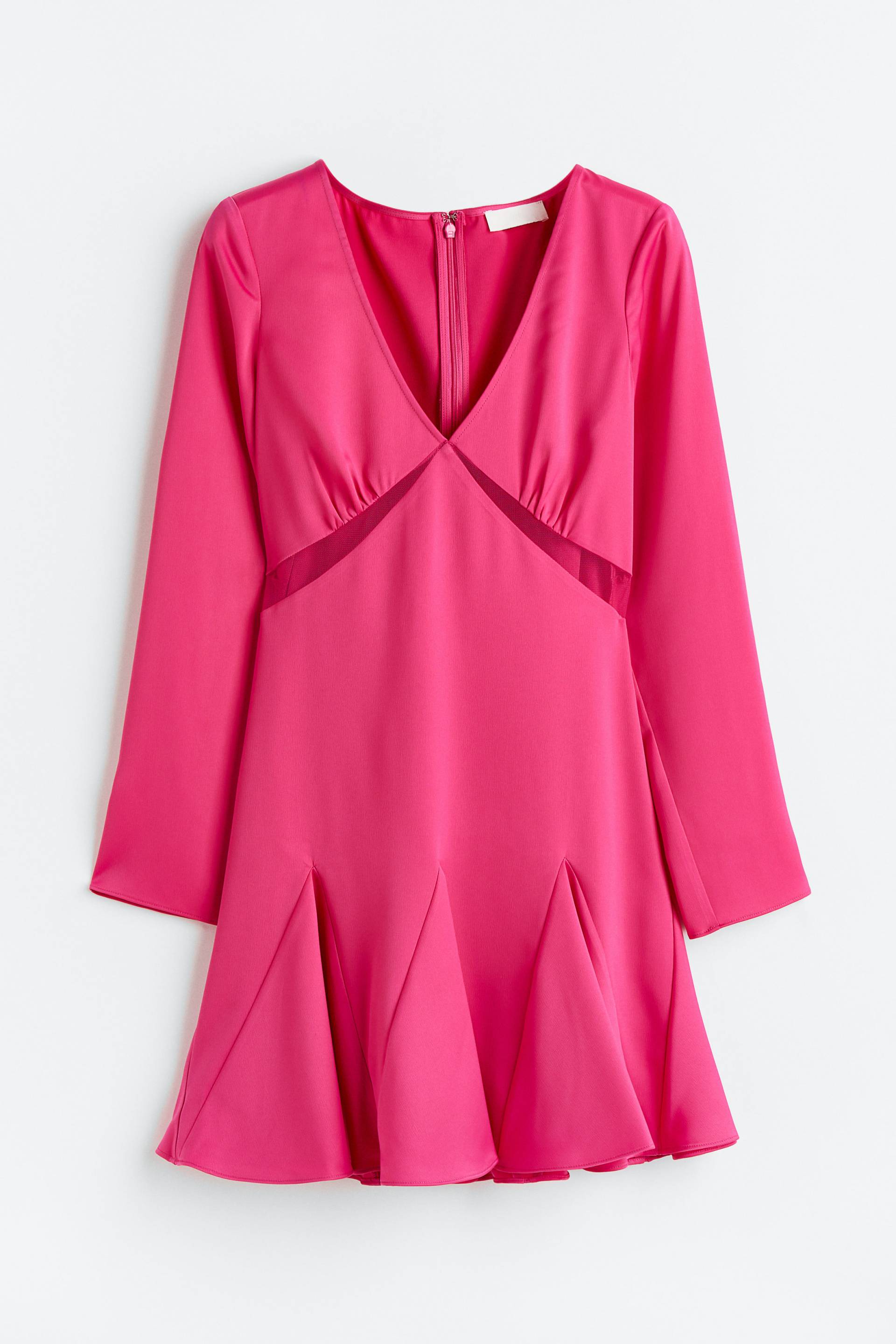 H&M Kleid aus Satin-Crêpe Cerise, Party kleider in Größe 32 von H&M