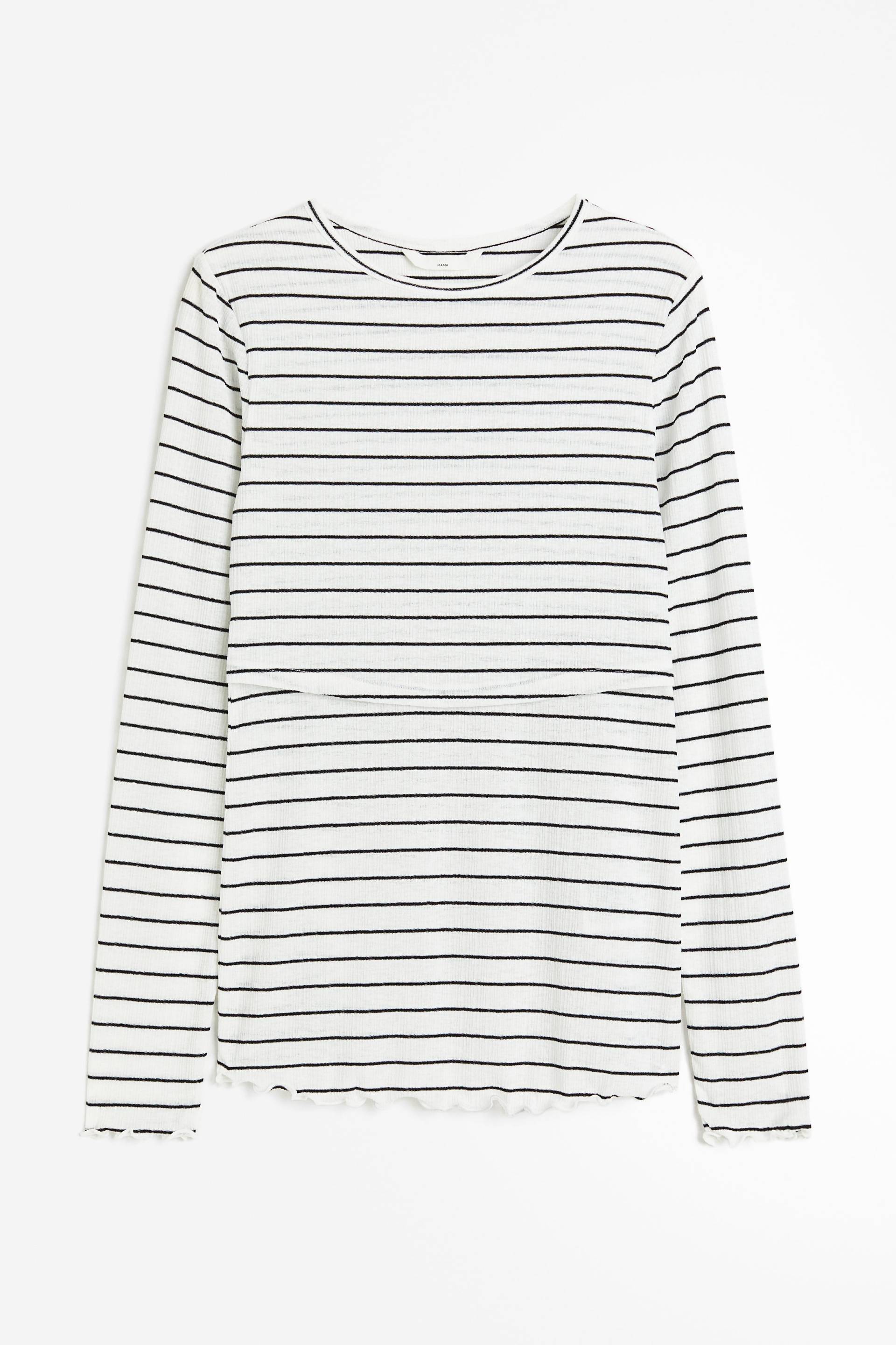 H&M MAMA Before & After Stillshirt Weiß/Schwarz gestreift, Tops in Größe XL. Farbe: White/black striped von H&M
