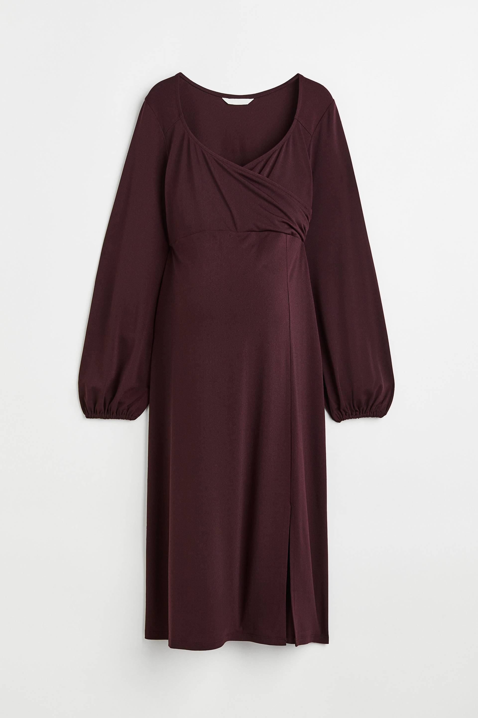 H&M MAMA Jerseykleid im Wickelschnitt Weinrot, Kleider in Größe M. Farbe: Burgundy von H&M