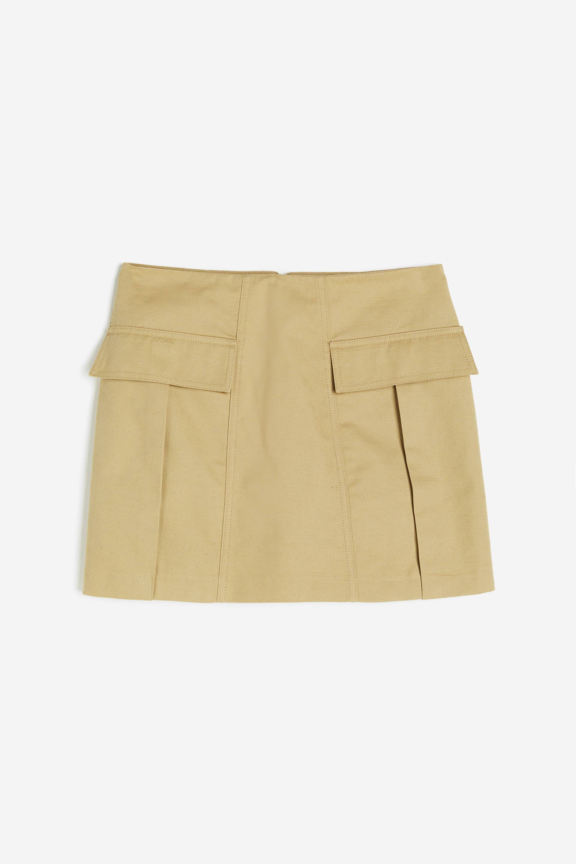 H&M Mini-Cargorock aus Leinenmix Beige, Röcke in Größe 42 von H&M