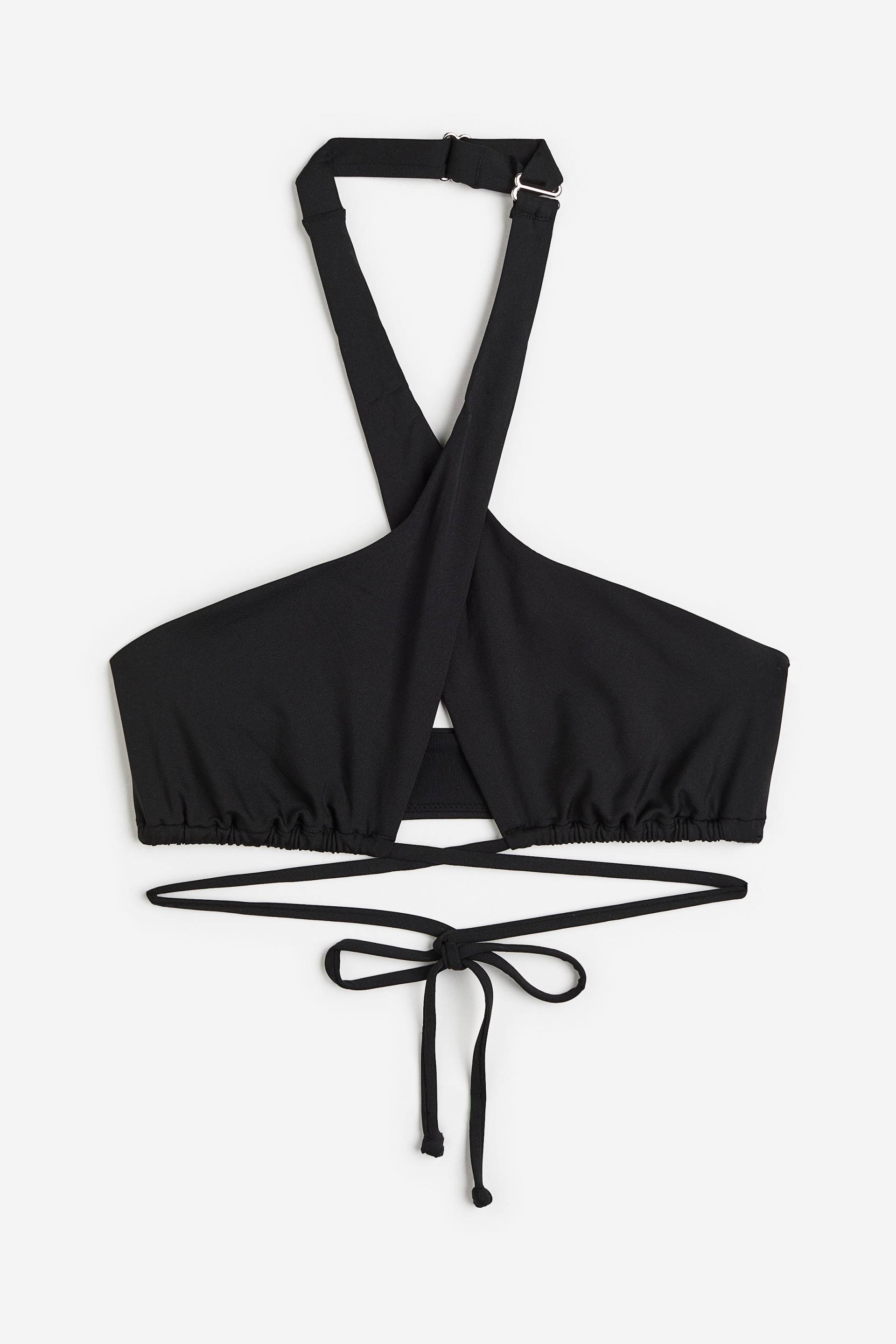 H&M Neckholder-Bikinitop Schwarz, Bikini-Oberteil in Größe 42. Farbe: Black von H&M