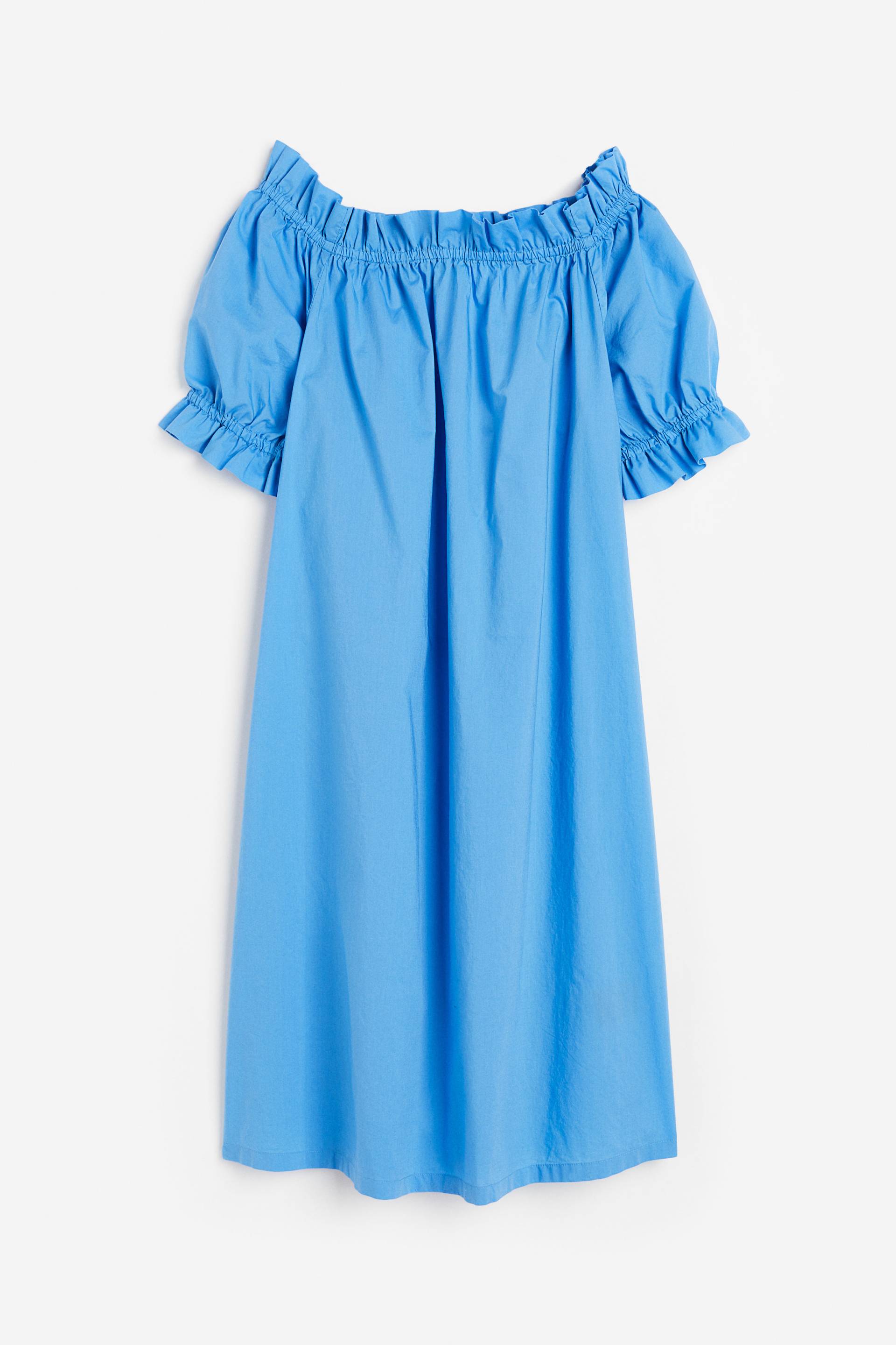 H&M Off-Shoulder-Kleid Blau, Alltagskleider in Größe M. Farbe: Blue von H&M