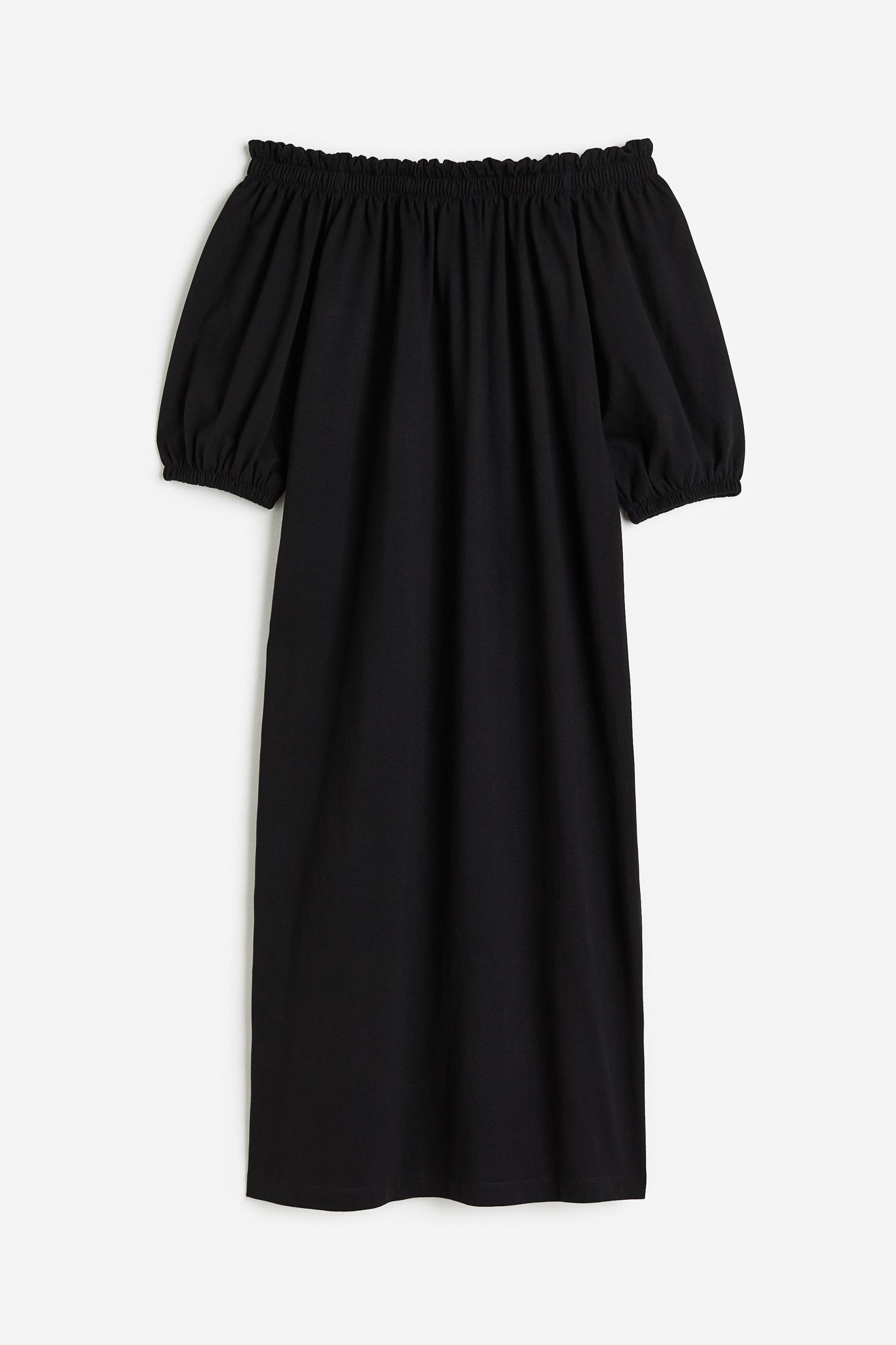 H&M Off-Shoulder-Kleid Schwarz, Alltagskleider in Größe XS. Farbe: Black von H&M