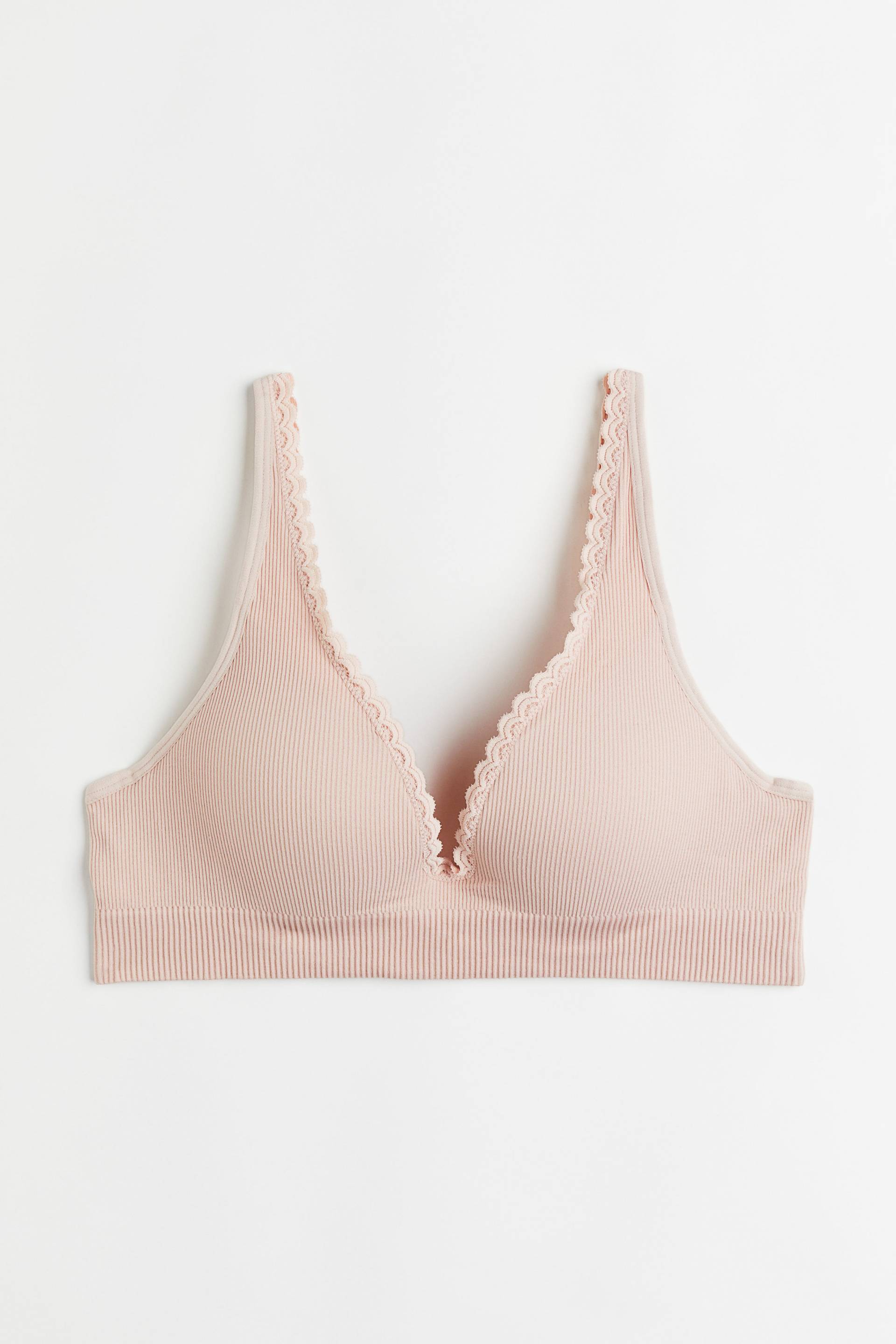 H&M Seamless Push-up-BH aus Jersey Puderrosa, BHs in Größe 65C. Farbe: Powder pink von H&M