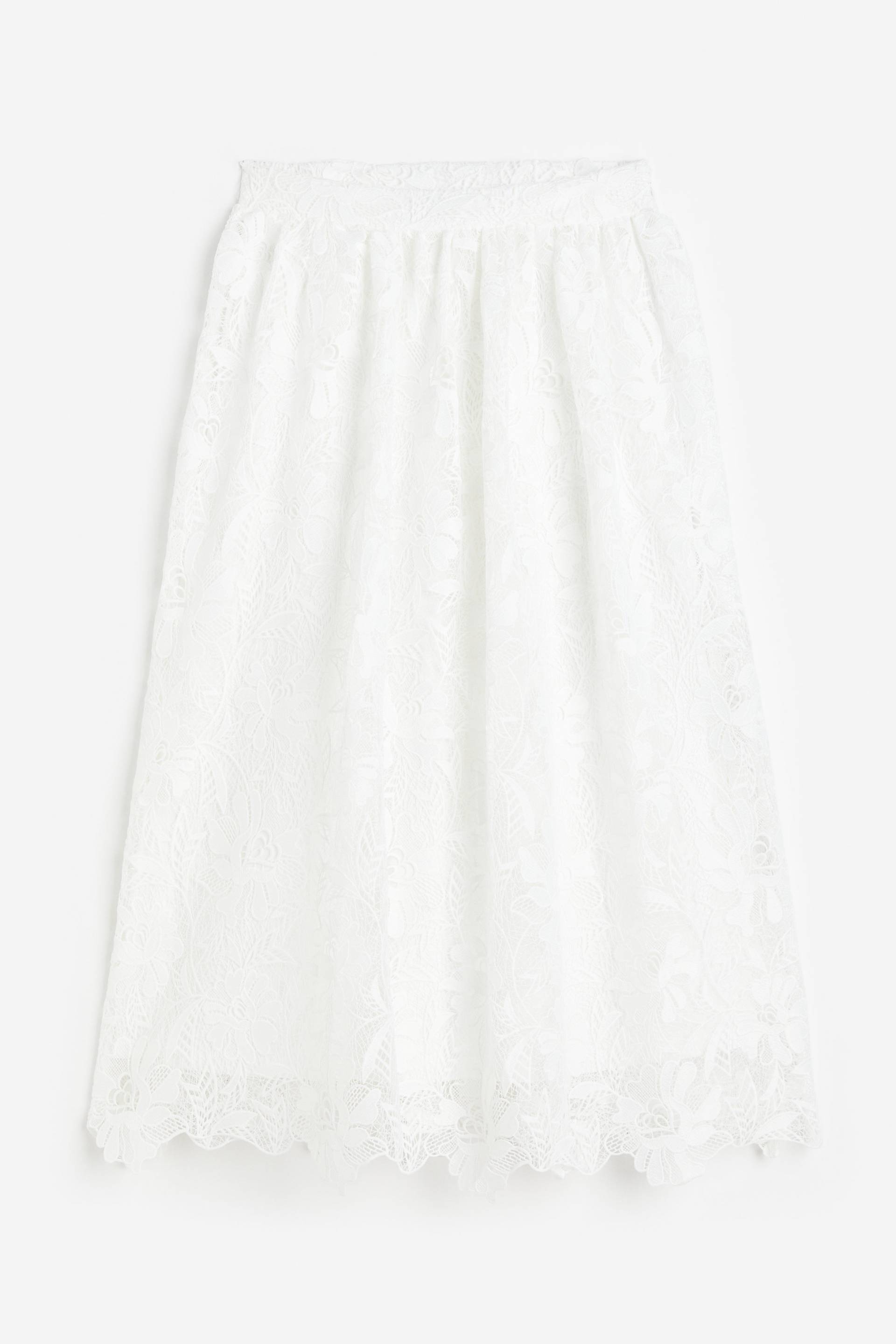 H&M Spitzenrock in A-Linie Weiß, Röcke Größe XS. Farbe: White von H&M