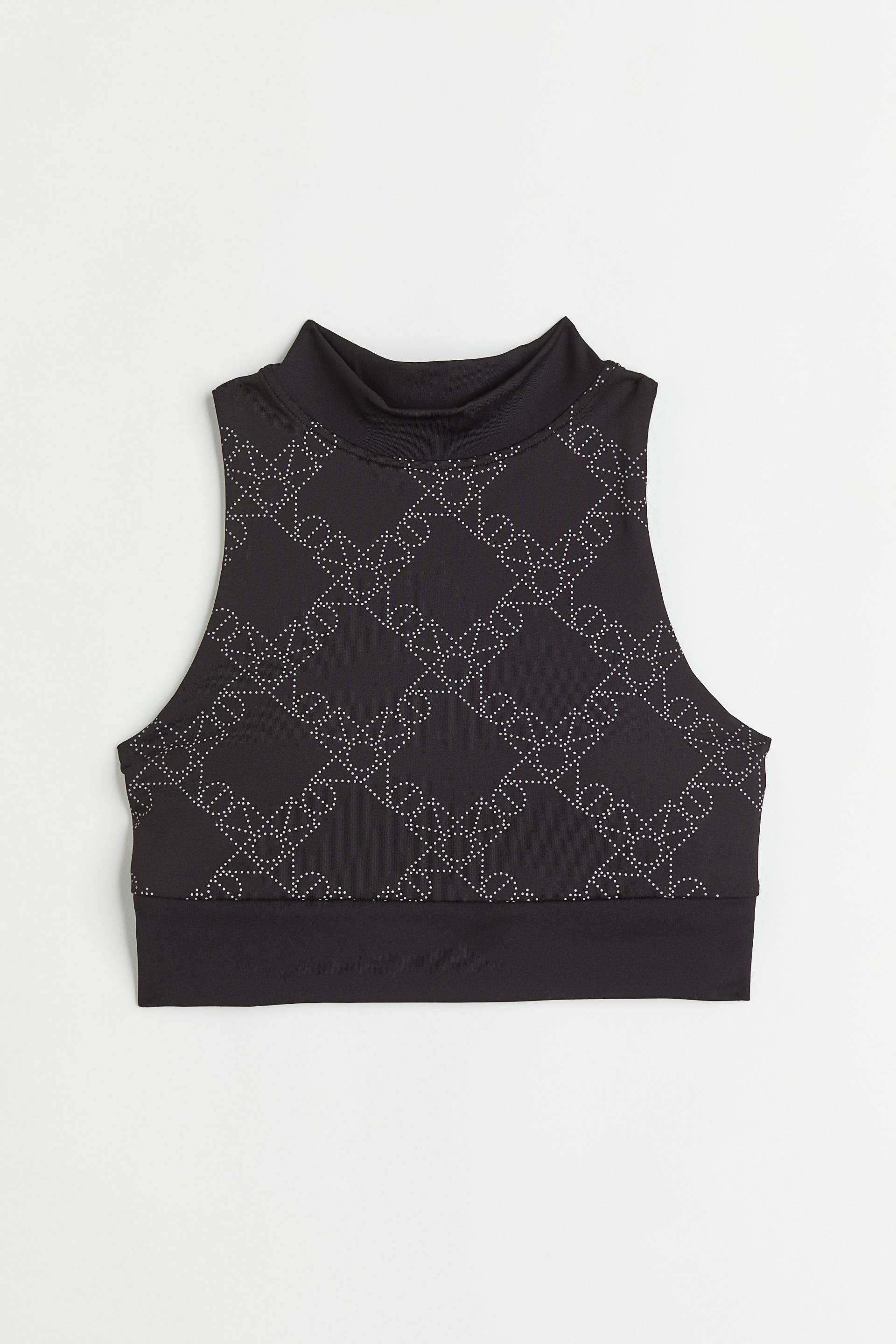 H&M Sport-BH mit Monogramm-Print Schwarz, Sport-BHs in Größe S. Farbe: Black von H&M