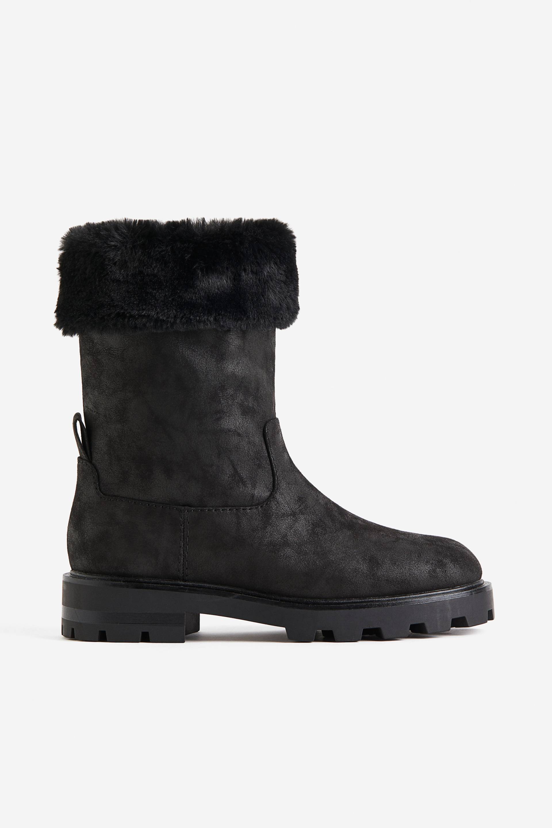 H&M Stiefel mit warmem Futter Schwarz in Größe 40. Farbe: Black von H&M