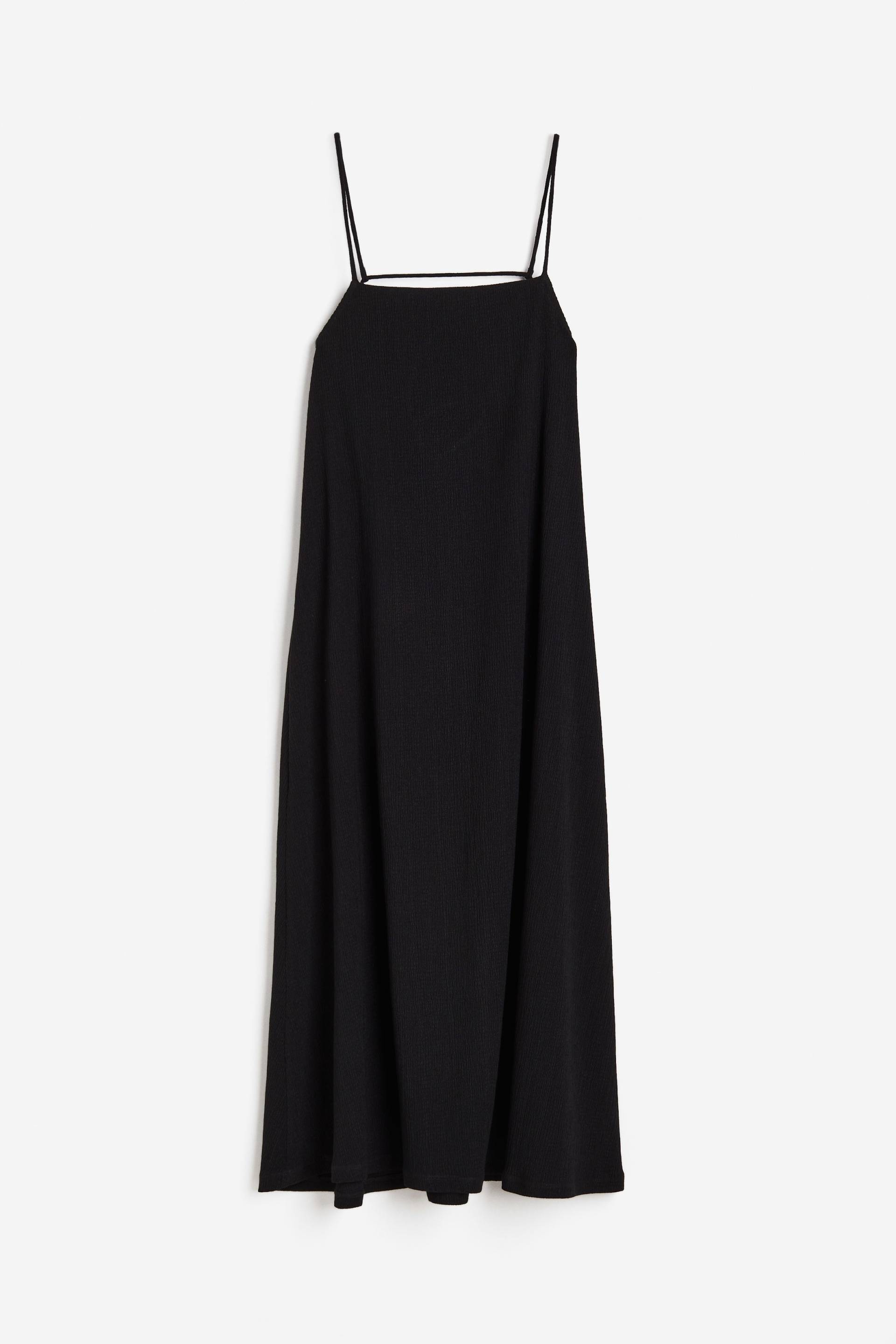 H&M Trägerkleid aus Strukturjersey Schwarz, Alltagskleider in Größe M. Farbe: Black von H&M