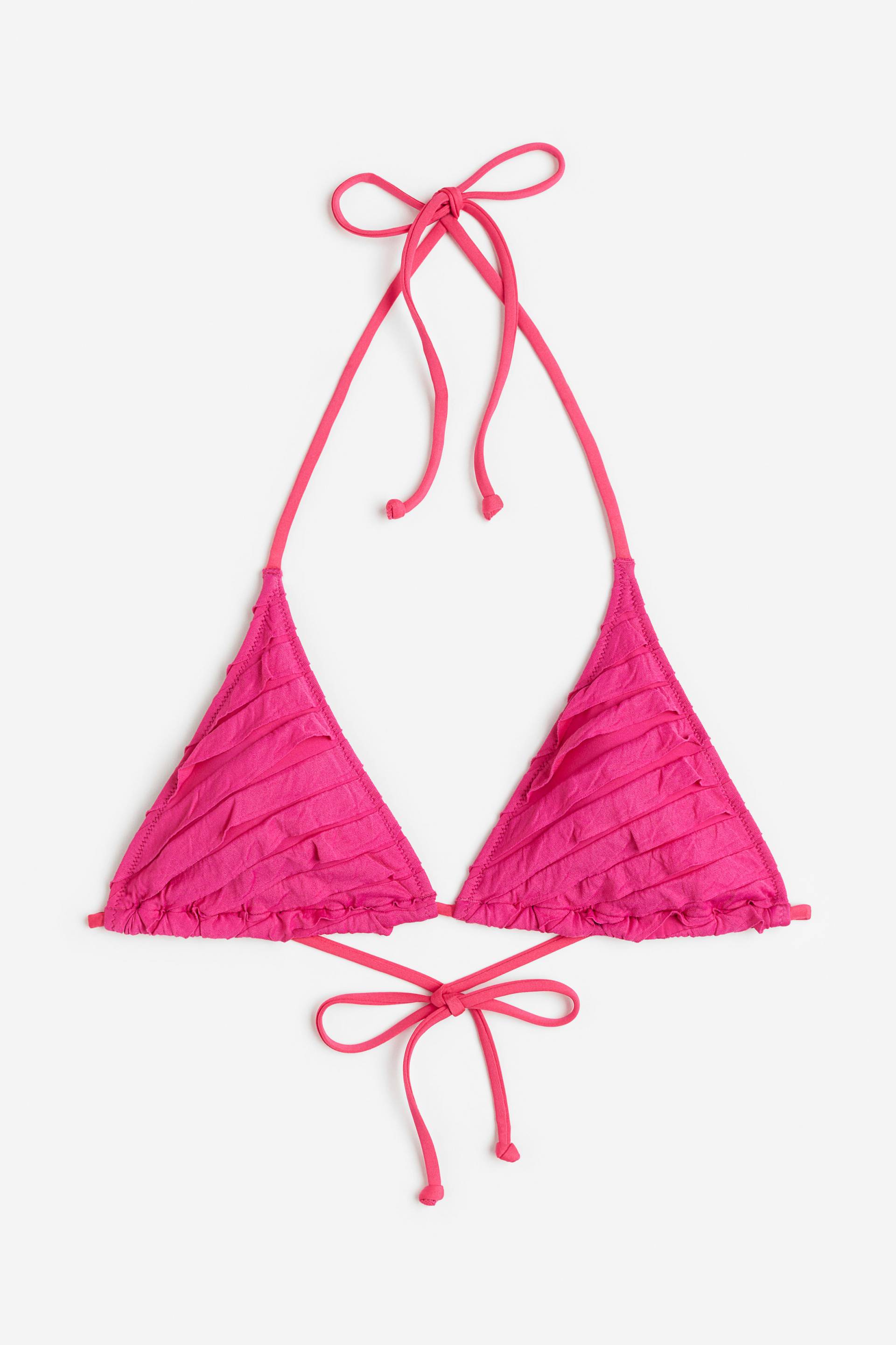 H&M Triangel-Bikinitop Cerise, Bikini-Oberteil in Größe 42 von H&M