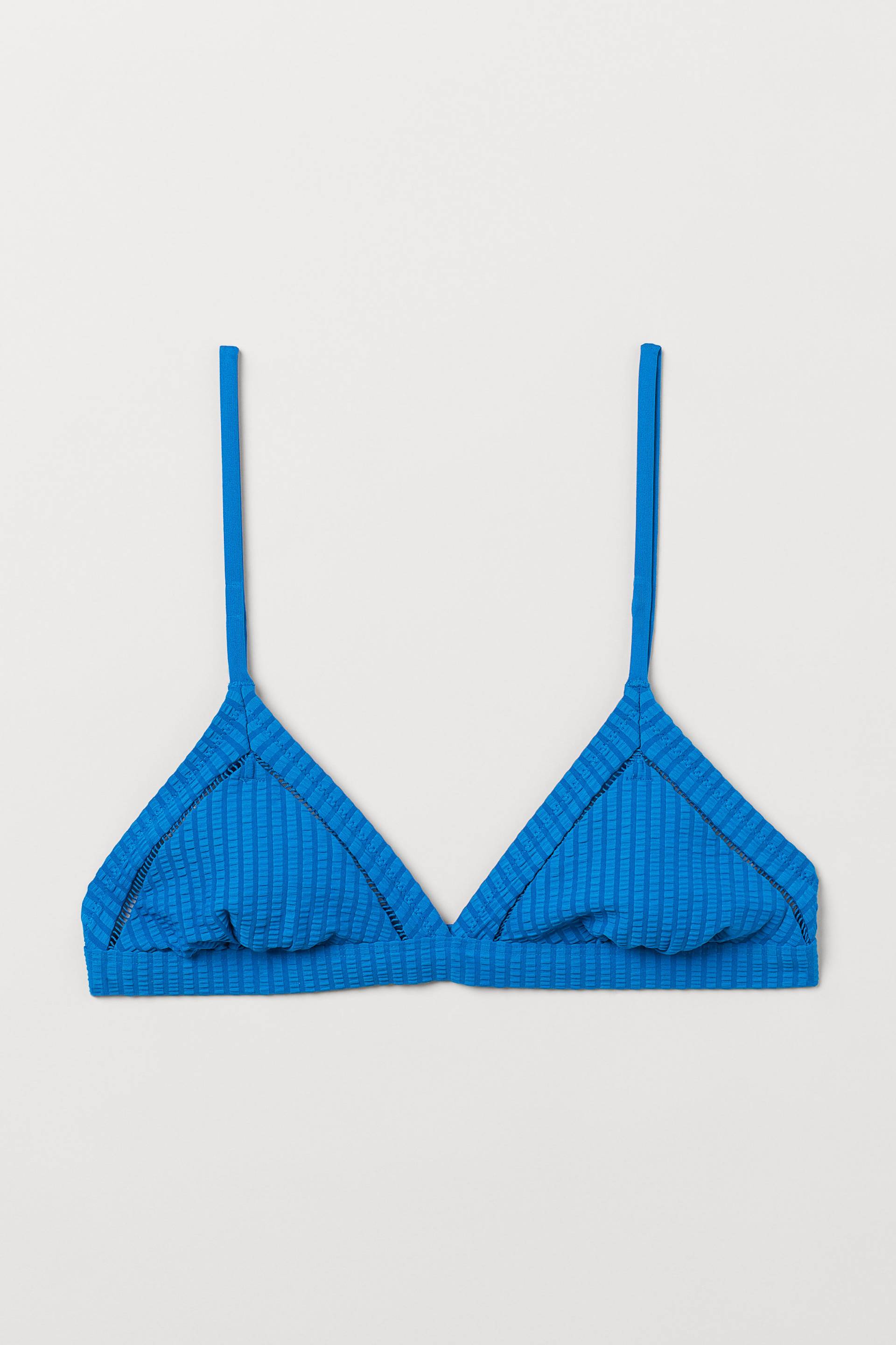 H&M Triangel-Bikinitop Knallblau, Bikini-Oberteil in Größe 32. Farbe: Bright blue von H&M