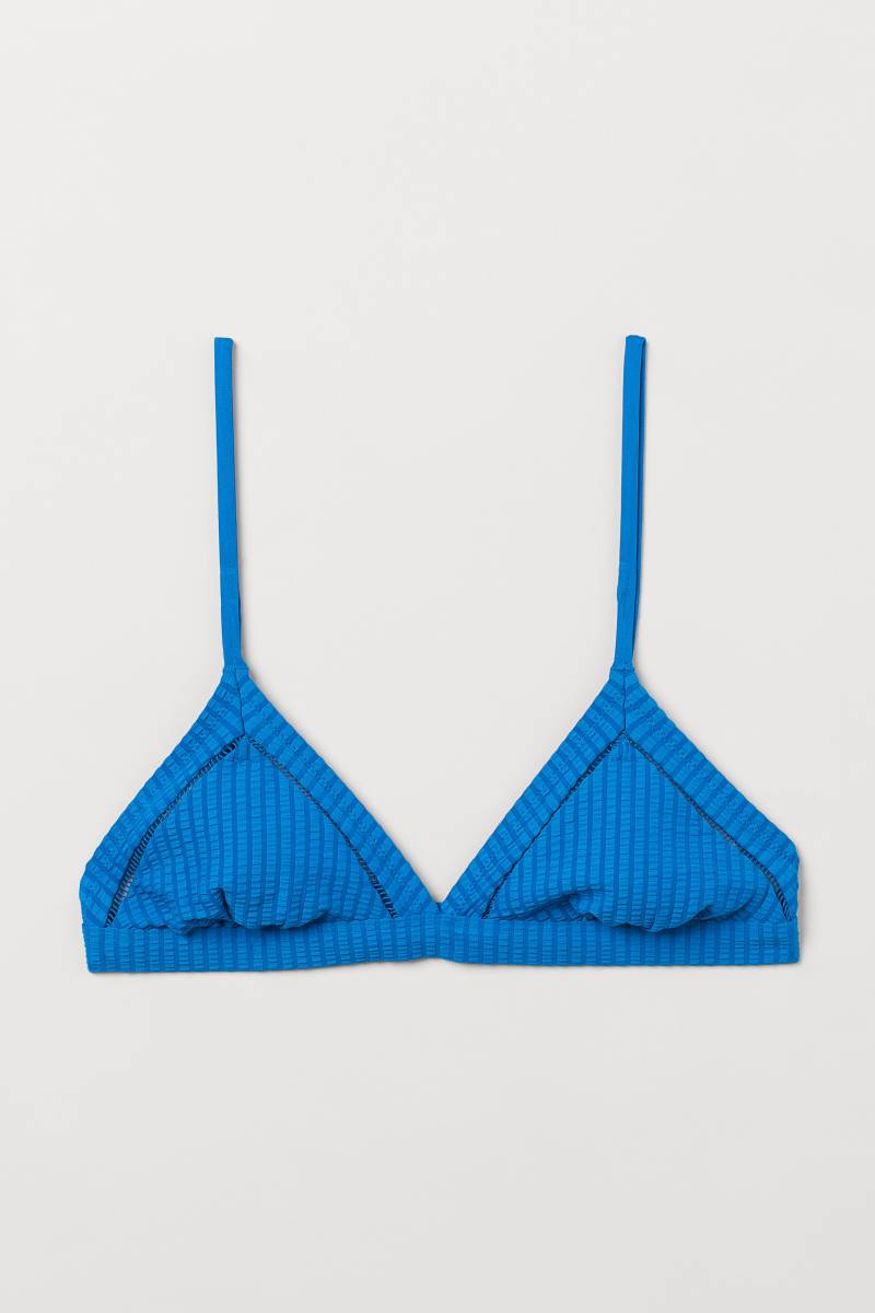 H&M Triangel-Bikinitop Knallblau, Bikini-Oberteil in Größe 36. Farbe: Bright blue von H&M