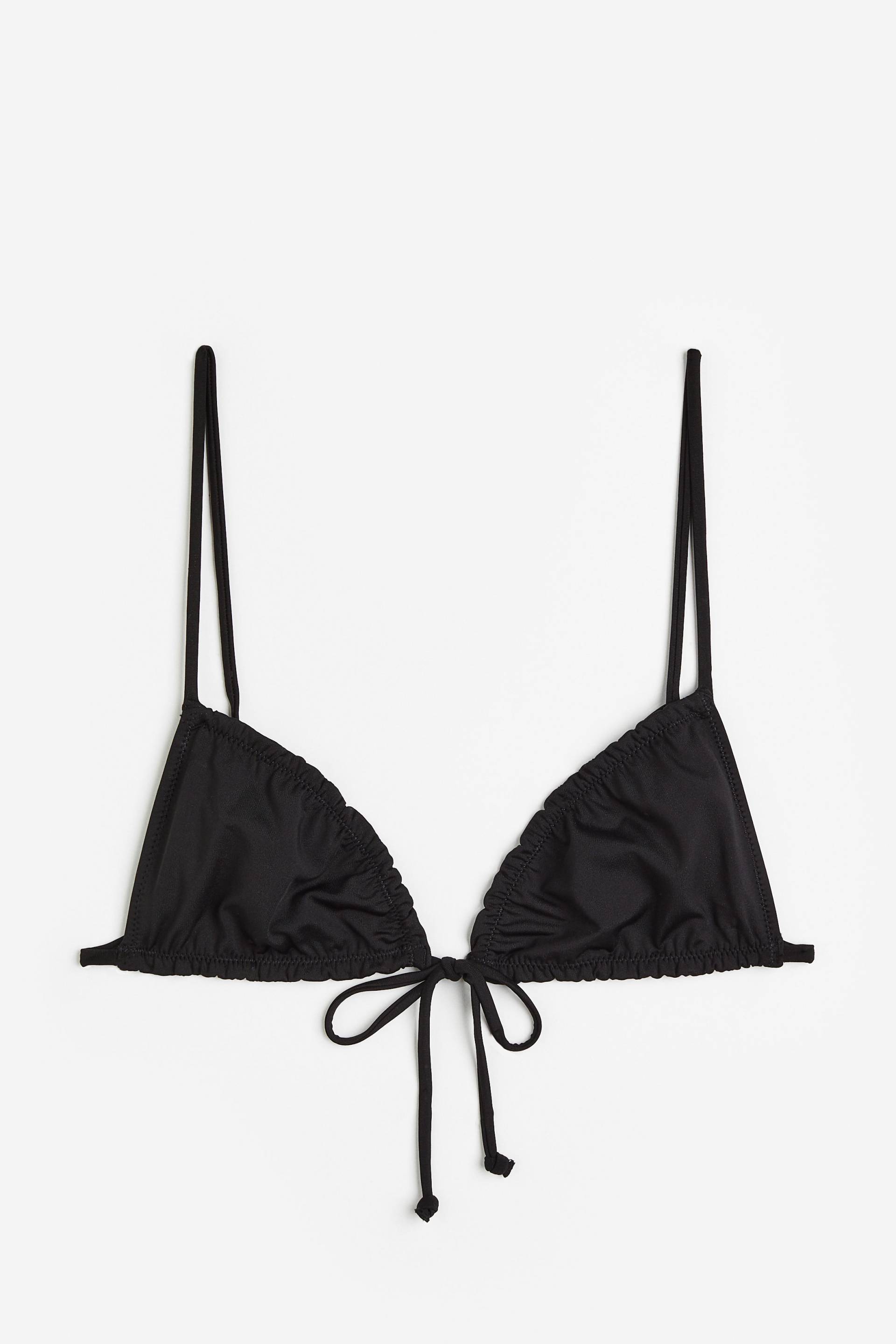 H&M Triangel-Bikinitop Schwarz, Bikini-Oberteil in Größe 36. Farbe: Black von H&M