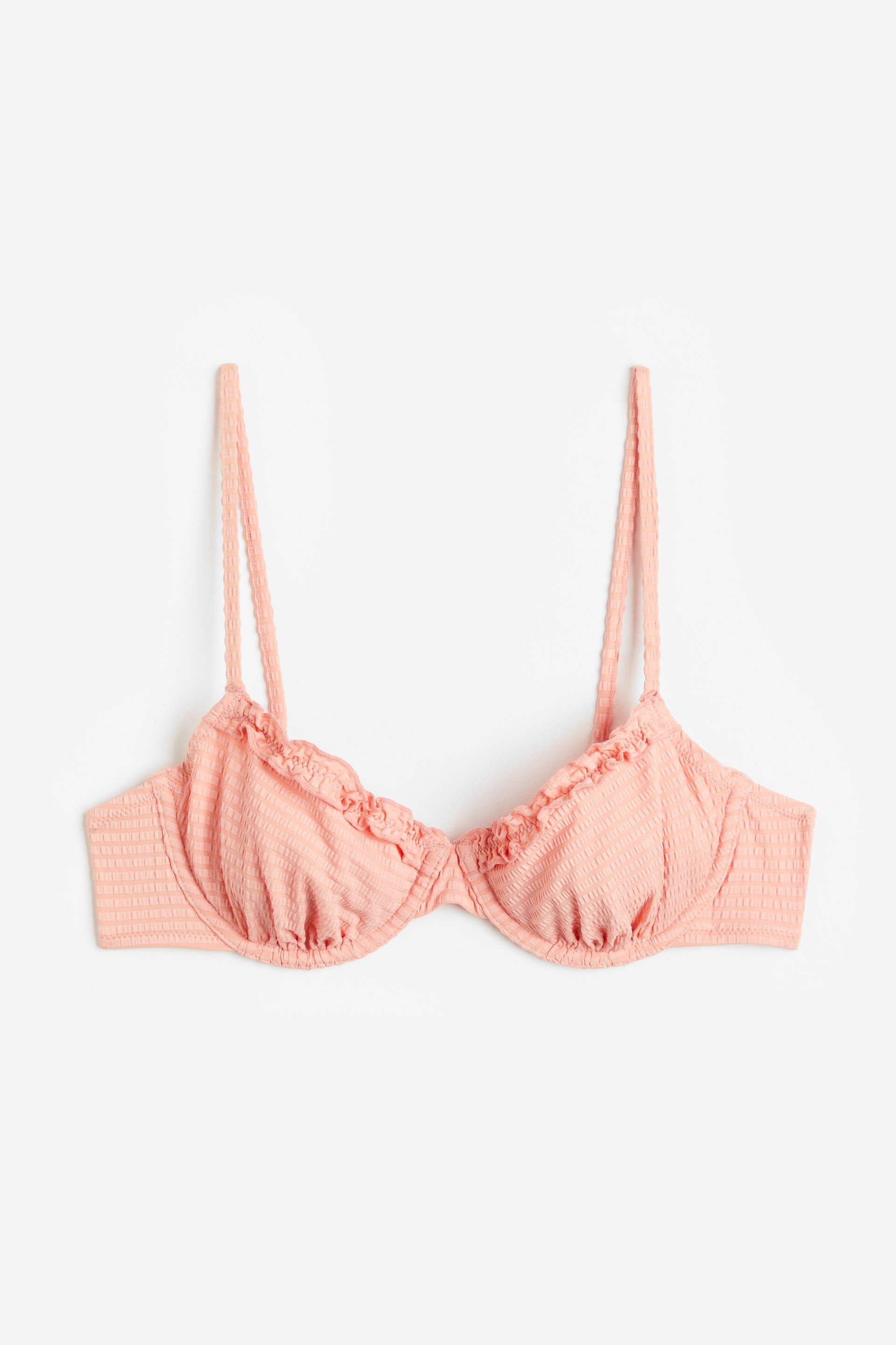 H&M Unwattiertes Bikinitop Pfirsichrosa, Bikini-Oberteil in Größe 75C. Farbe: Peach pink von H&M