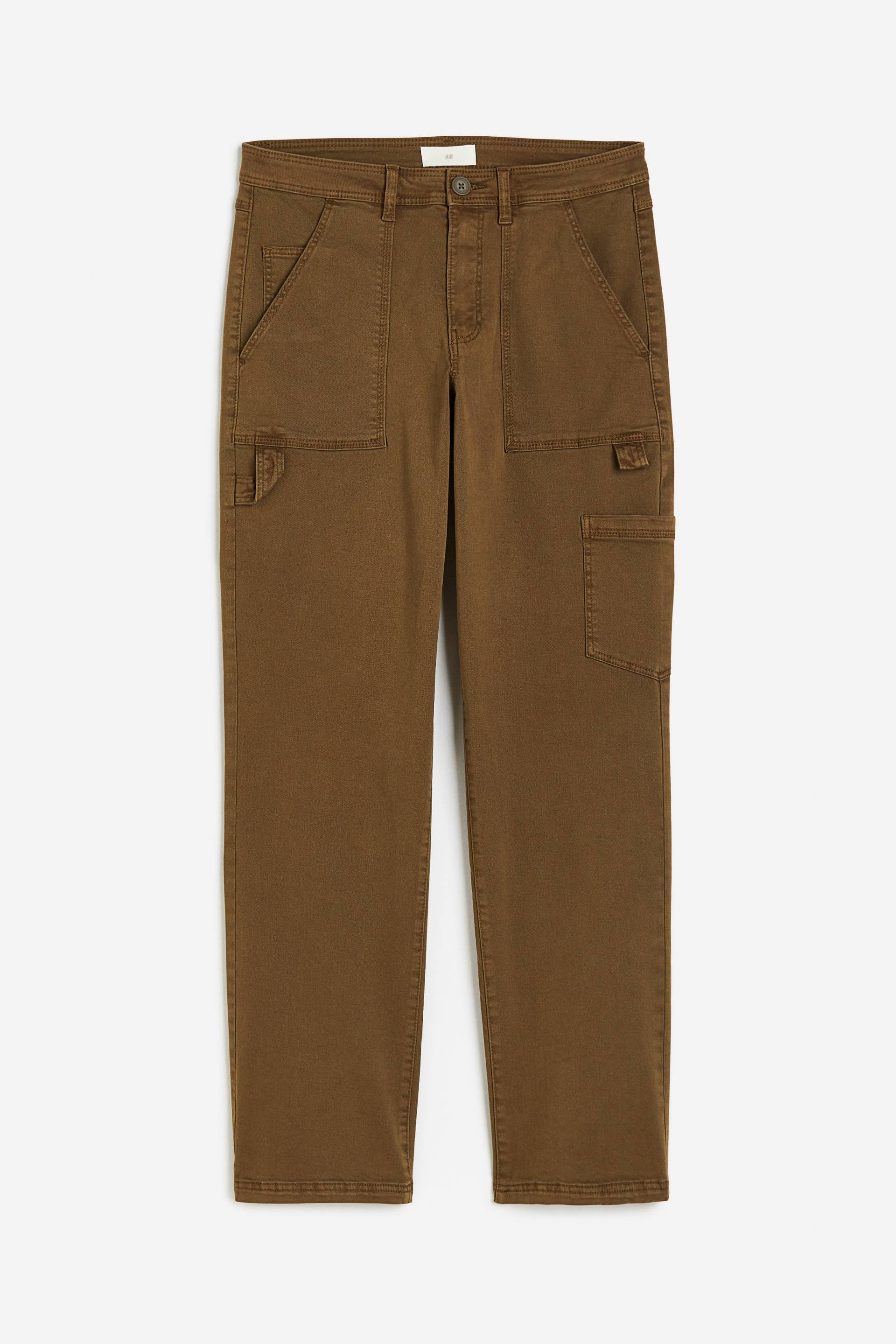 H&M Utility-Hose aus Twill Dunkles Khakigrün, Gepäck in Größe 40. Farbe: Dark khaki green von H&M