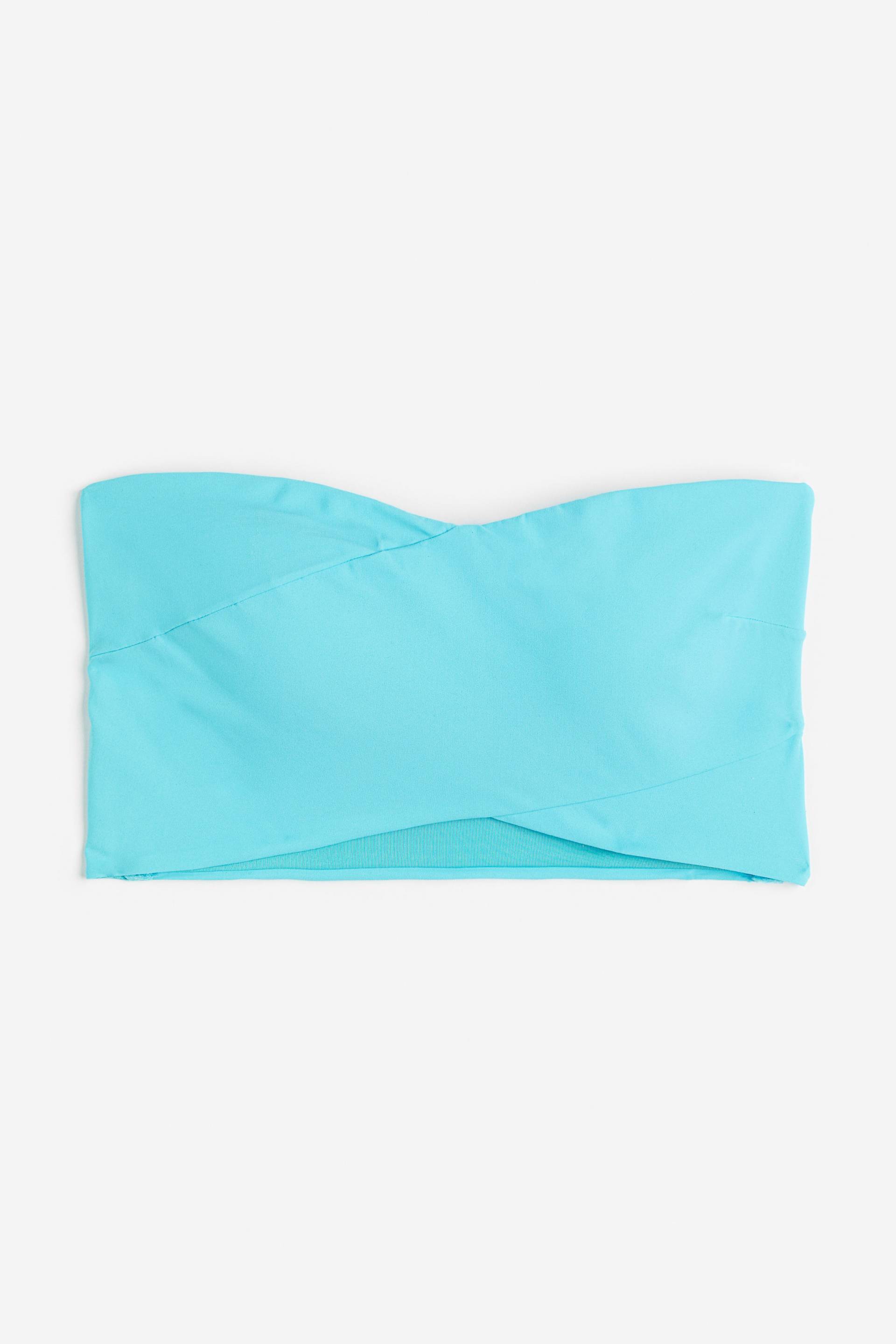 H&M Wattiertes Bandeau-Bikinitop Türkis, Bikini-Oberteil in Größe 34. Farbe: Turquoise von H&M