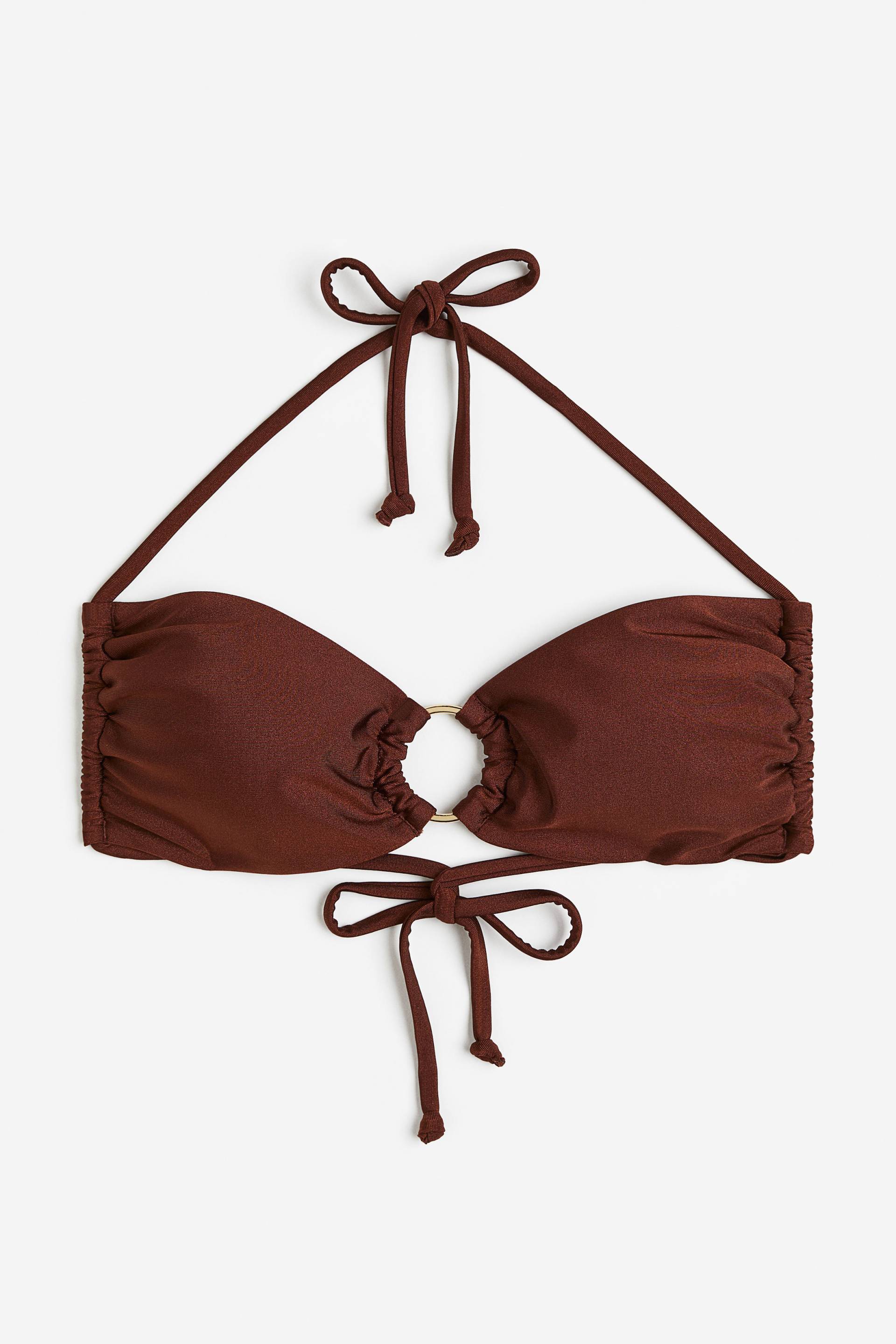 H&M Wattiertes Bikinitop Braun, Bikini-Oberteil in Größe 40. Farbe: Brown von H&M
