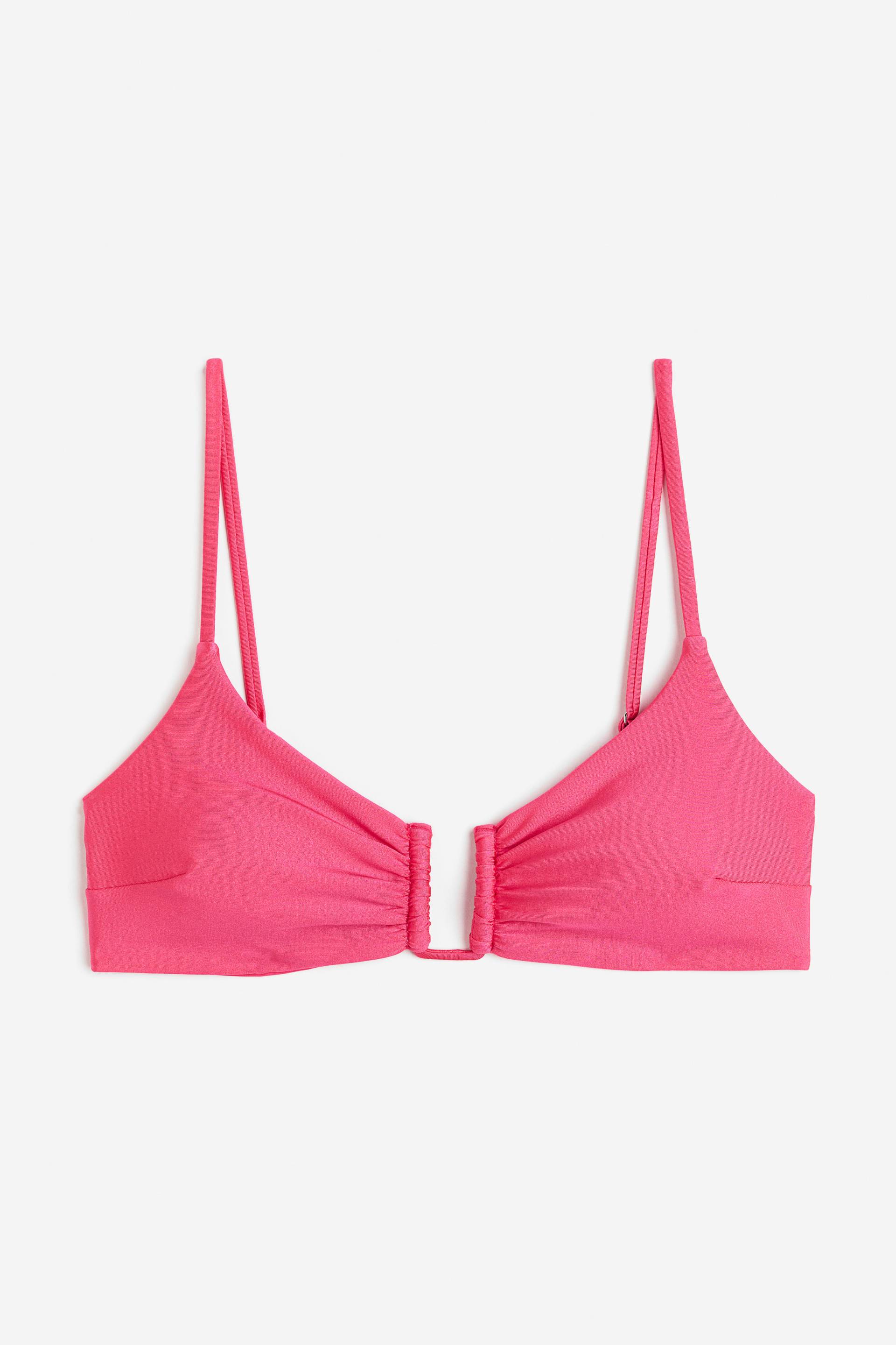 H&M Wattiertes Bikinitop Cerise, Bikini-Oberteil in Größe 32 von H&M