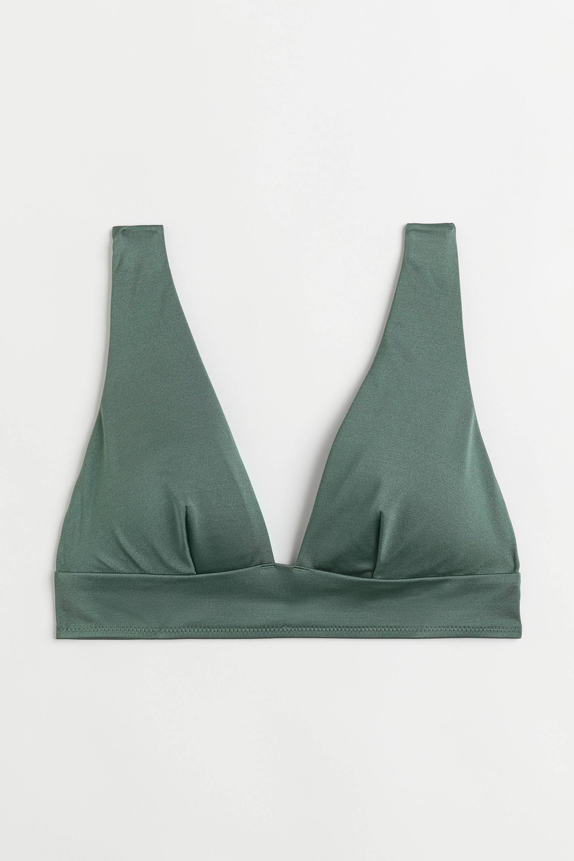 H&M Wattiertes Bikinitop Dunkelgrün, Bikini-Oberteil in Größe 32. Farbe: Dark green von H&M