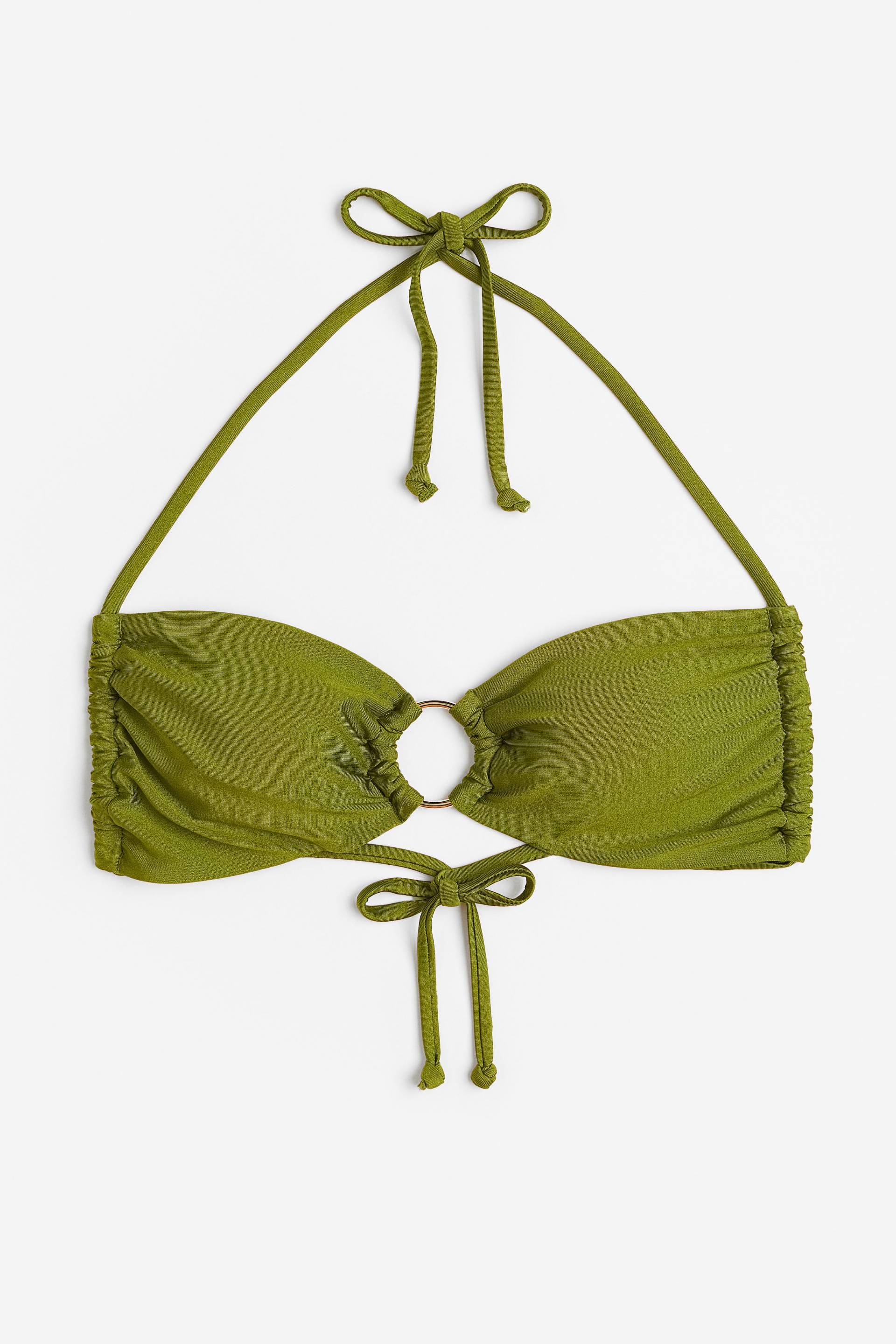 H&M Wattiertes Bikinitop Grün, Bikini-Oberteil in Größe 38. Farbe: Green von H&M