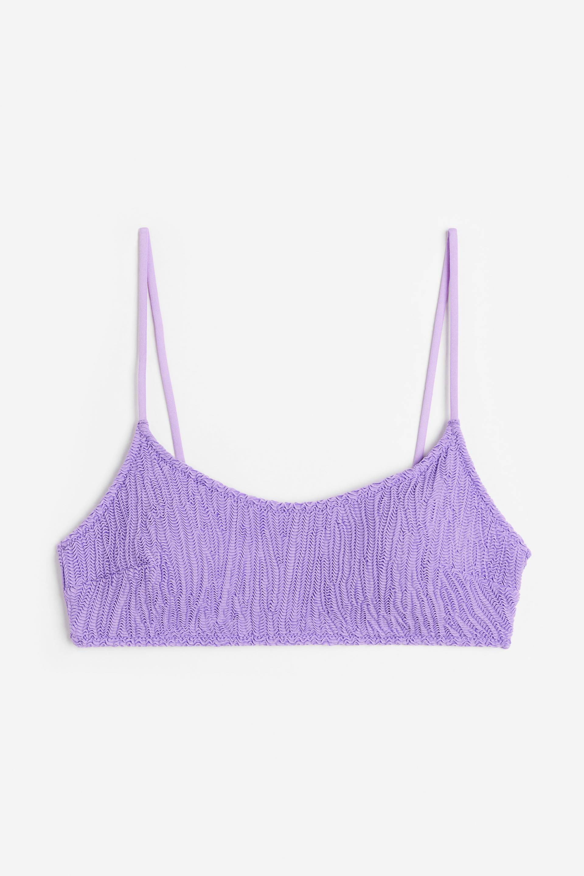 H&M Wattiertes Bikinitop Lila, Bikini-Oberteil in Größe 32. Farbe: Purple von H&M