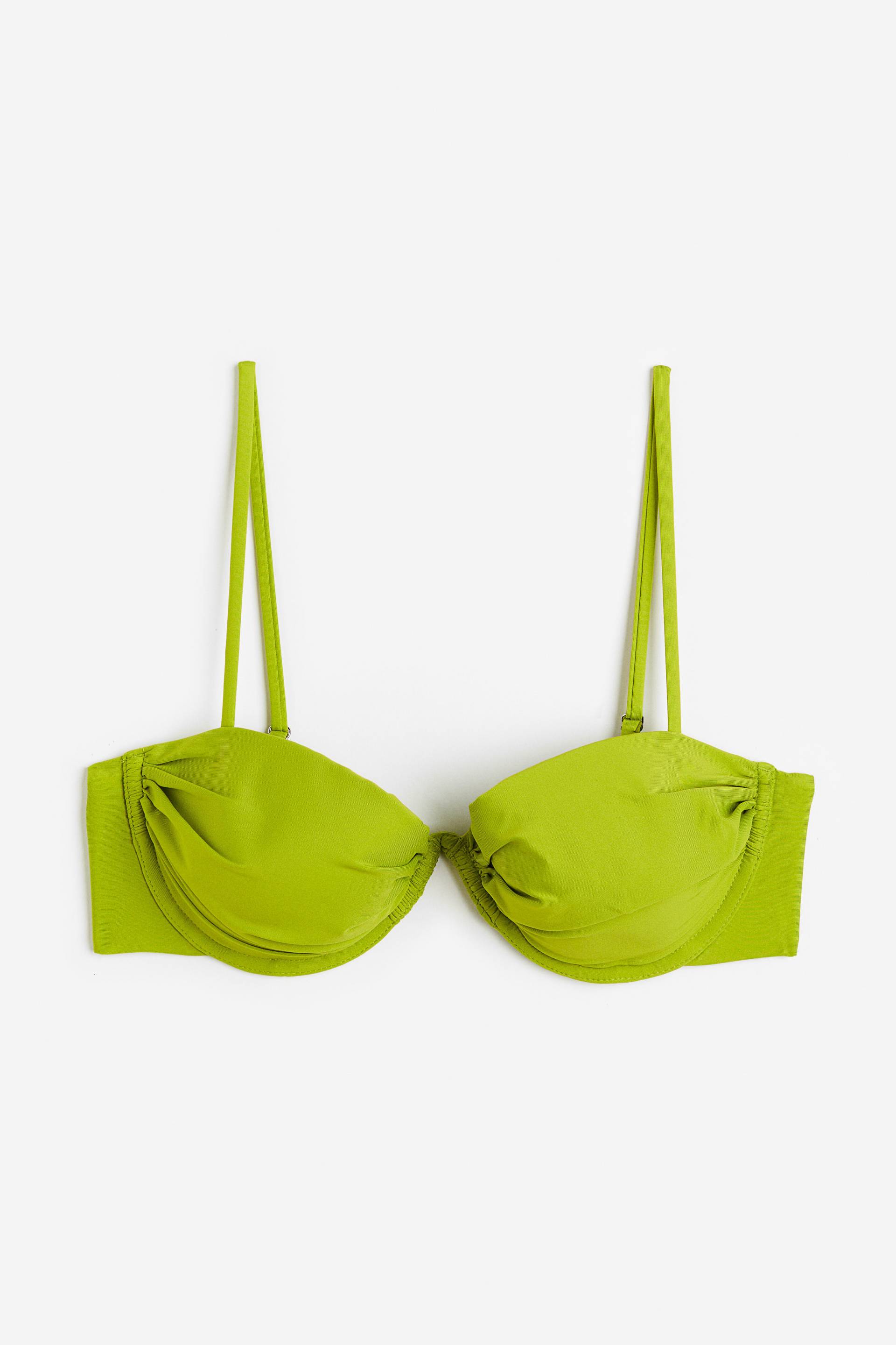 H&M Wattiertes Bikinitop Limegrün, Bikini-Oberteil in Größe 85B. Farbe: Lime green von H&M