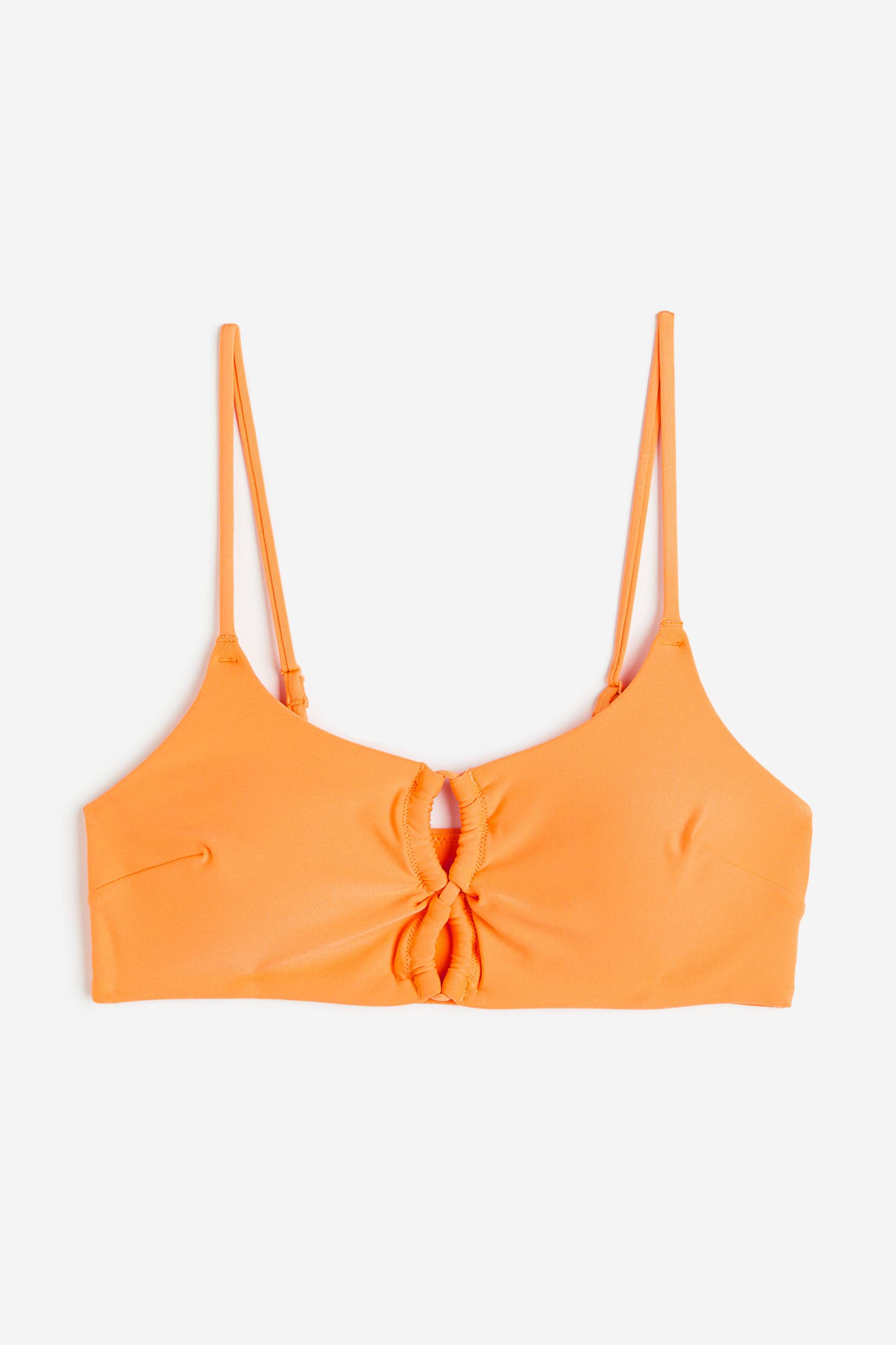 H&M Wattiertes Bikinitop Orange, Bikini-Oberteil in Größe 32 von H&M