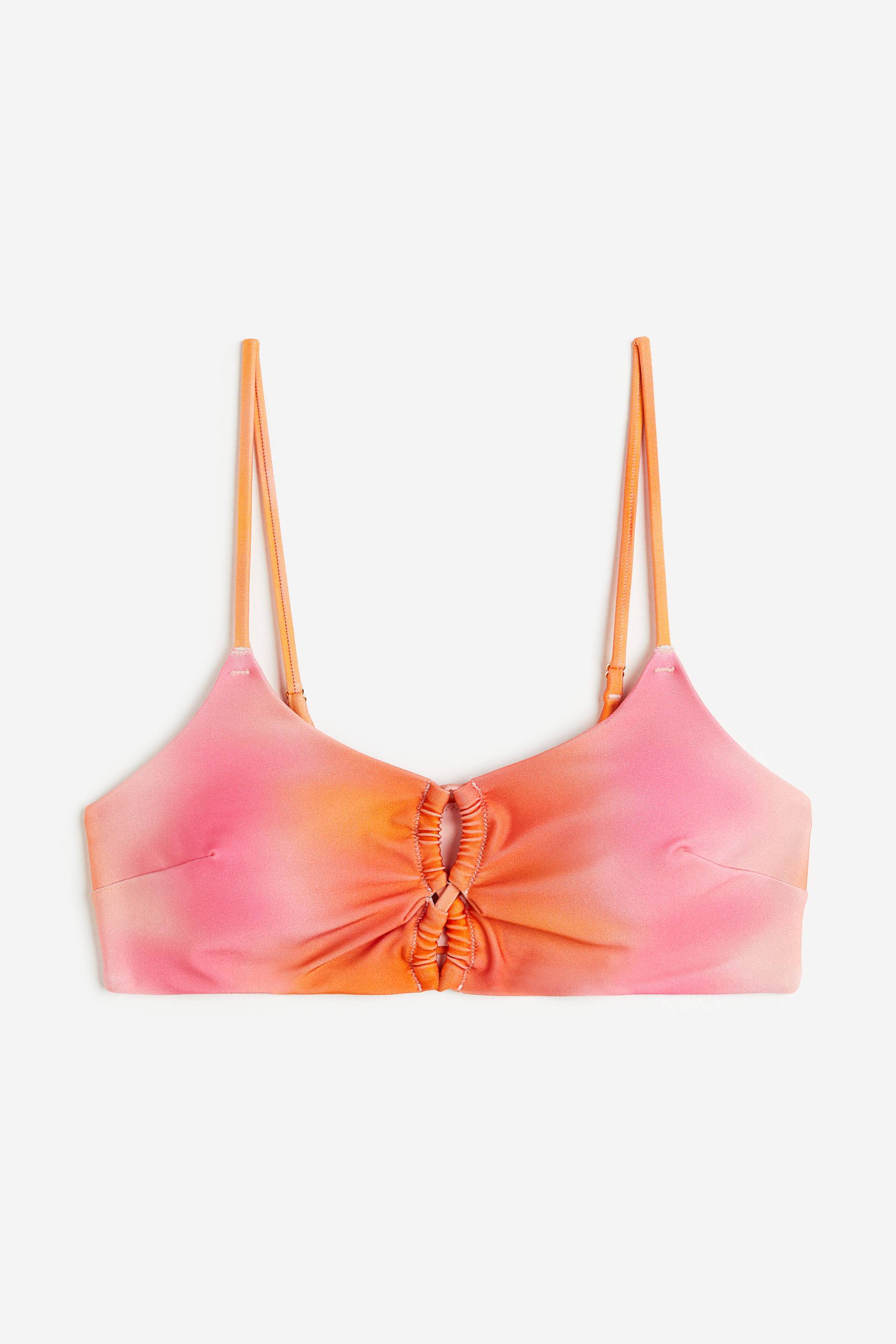 H&M Wattiertes Bikinitop Orange, Bikini-Oberteil in Größe 32. Farbe: Orange 003 von H&M
