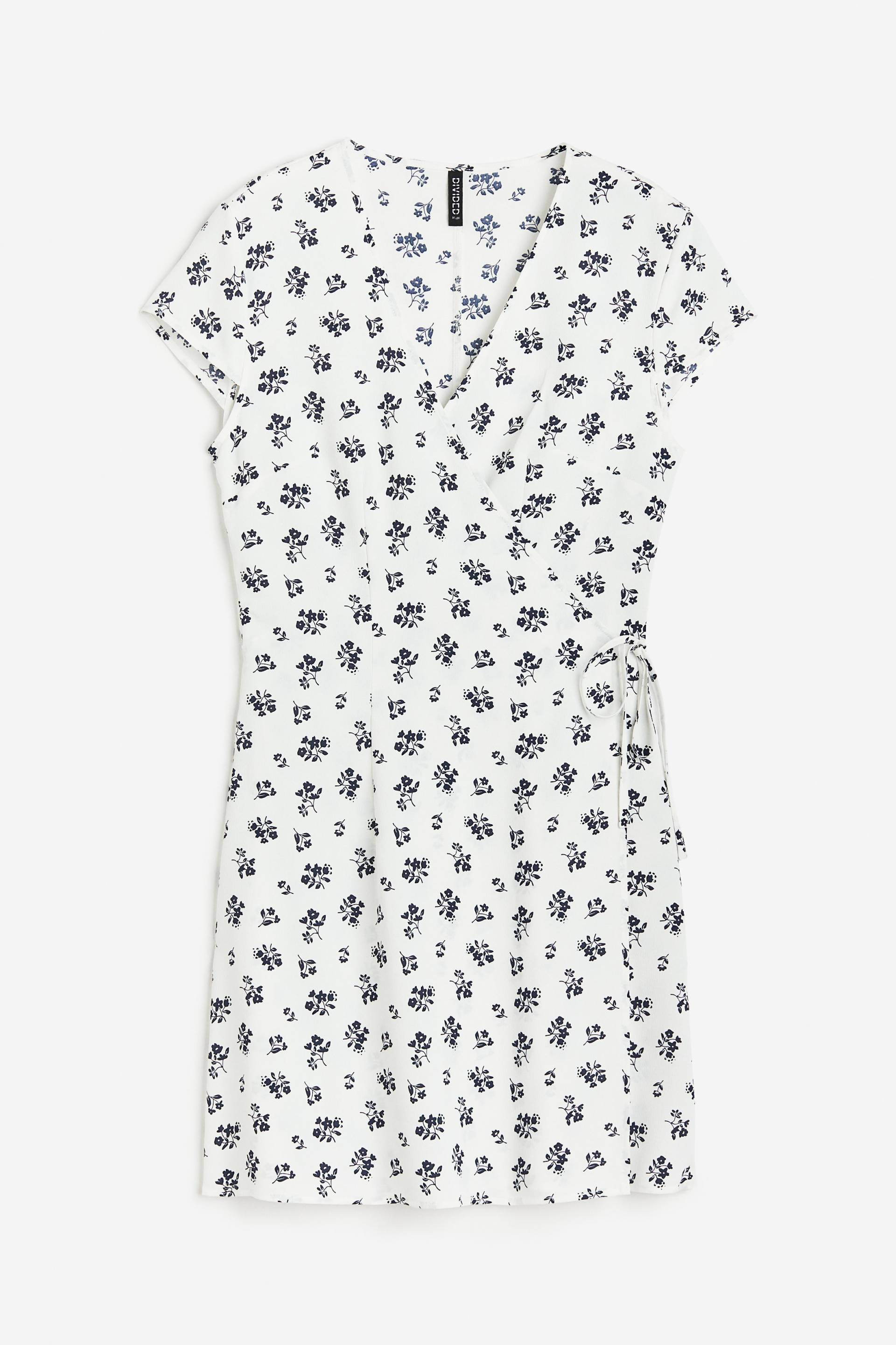 H&M Wickelkleid aus Crêpe Weiß/Geblümt, Alltagskleider in Größe XS. Farbe: White/floral von H&M