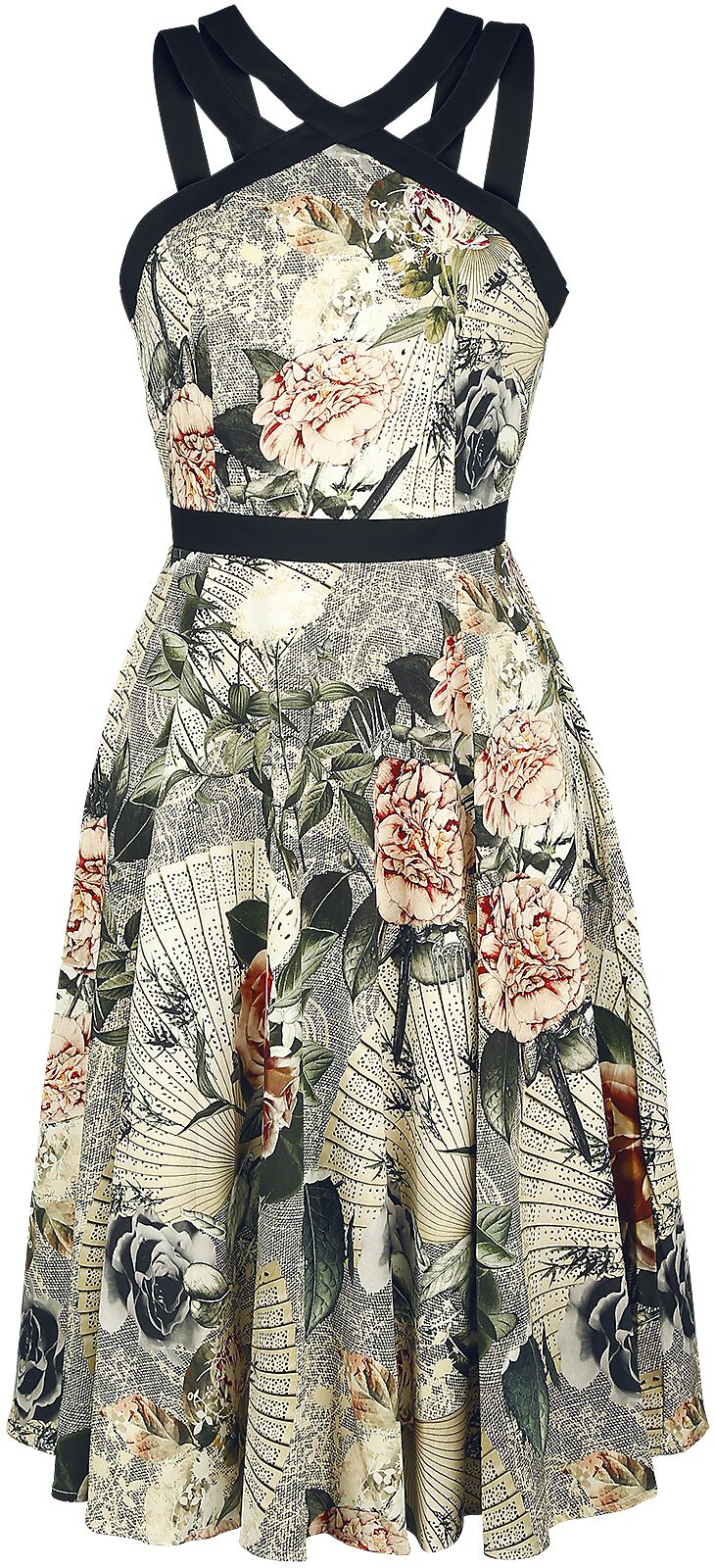 H&R London Ancient Roses Mittellanges Kleid multicolor in XXL von H&R London