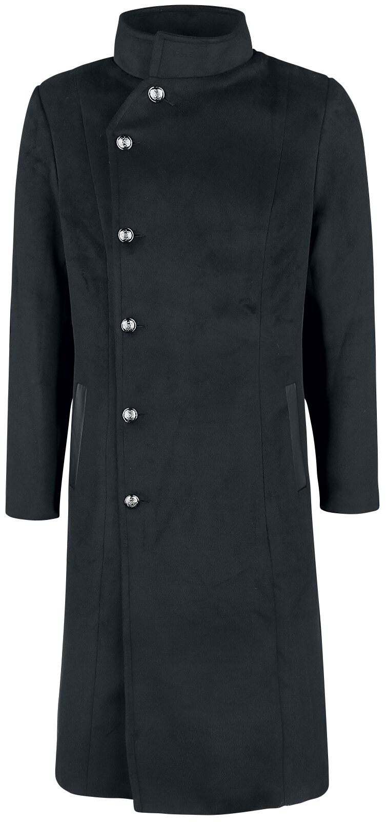 H&R London - Gothic Wintermantel - Winter Coat - S bis 4XL - für Männer - Größe 4XL - schwarz von H&R London