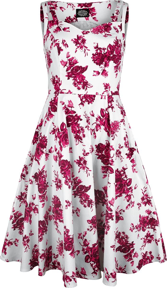 H&R London Kleid knielang - Rosaceae Swing Dress - XS bis 3XL - für Damen - Größe XXL - weiß/pink von H&R London