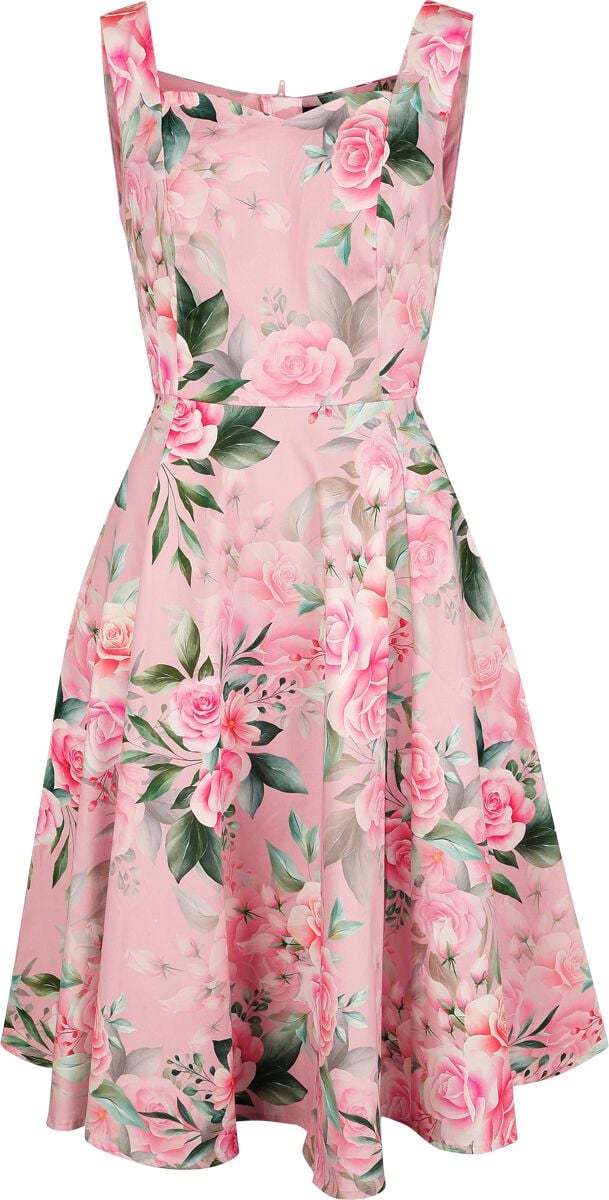 H&R London Kleid knielang - Rosavie Swing Dress - XS bis XXL - für Damen - Größe XS - rosa/hellgrün von H&R London