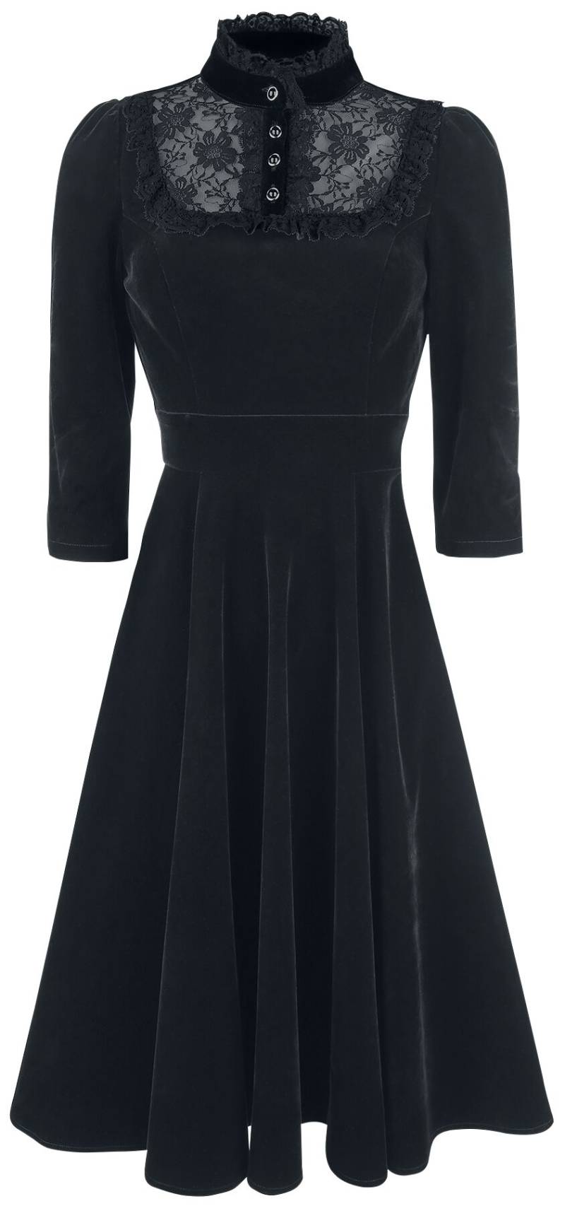 H&R London Nightshade Velvet Dress Mittellanges Kleid schwarz in 4XL von H&R London