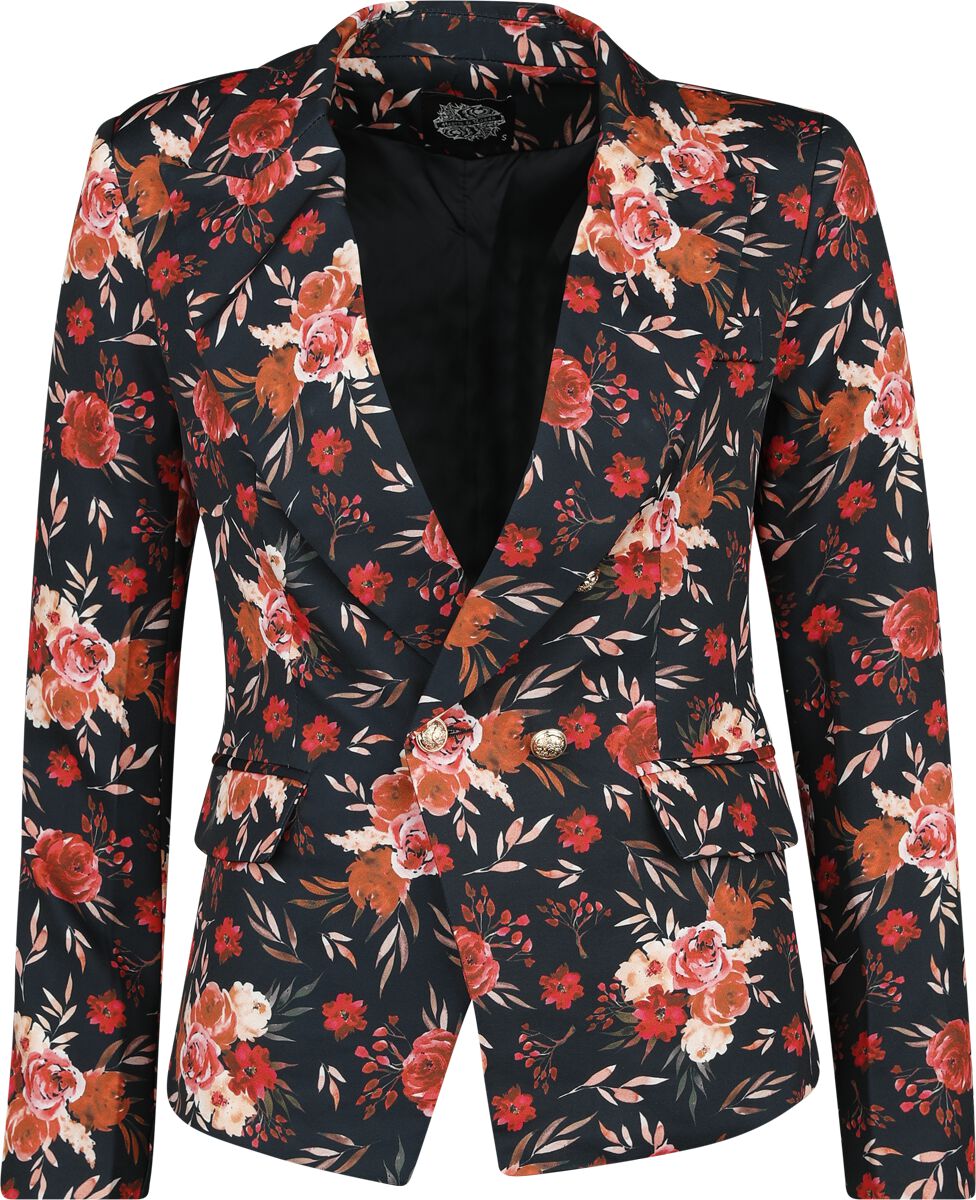 H&R London - Rockabilly Blazer - Gillian Floral Blazar - XS bis XXL - für Damen - Größe L - multicolor von H&R London