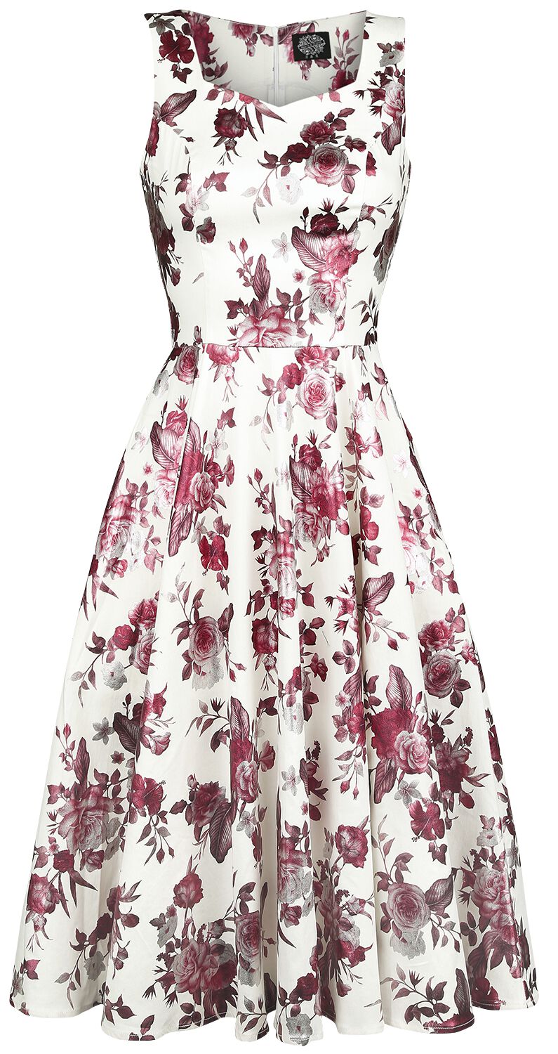 H&R London - Rockabilly Kleid knielang - Aphrodite Metallic Swing Dress - XS bis 6XL - für Damen - Größe 3XL - weiß von H&R London