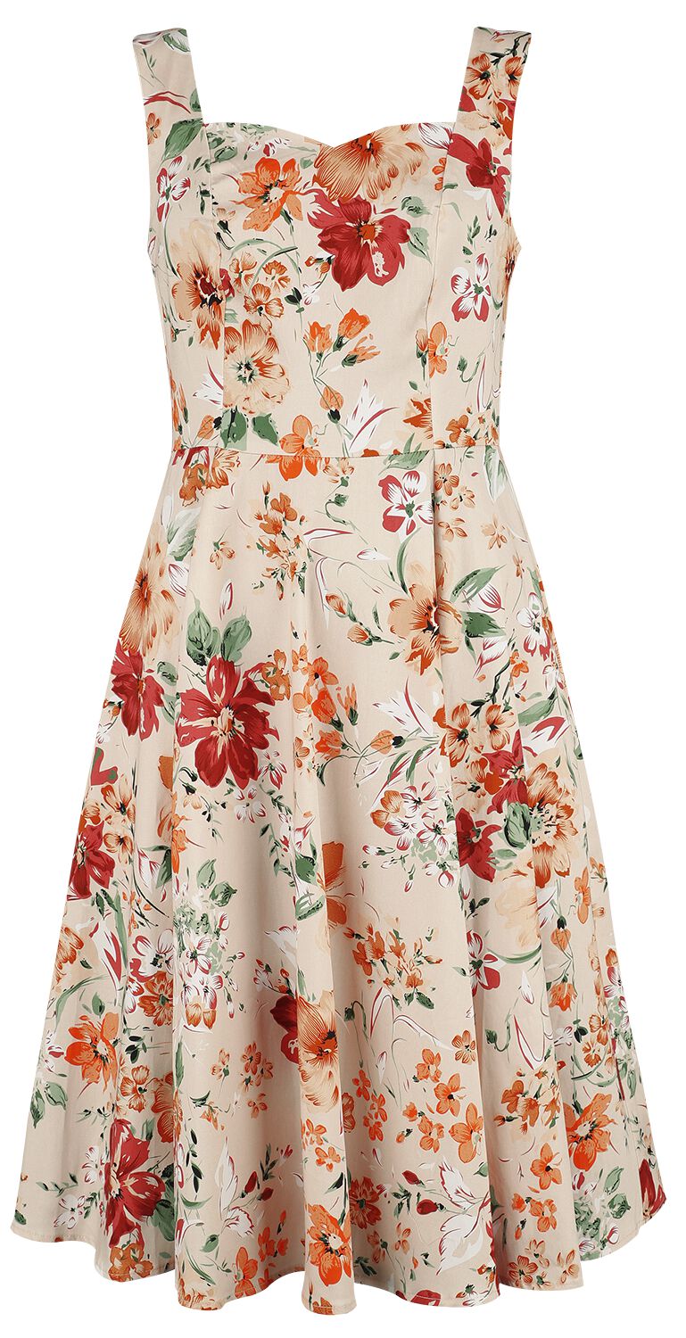 H&R London - Rockabilly Kleid knielang - Ariana Floral Swing Dress - S bis XXL - für Damen - Größe XXL - multicolor von H&R London