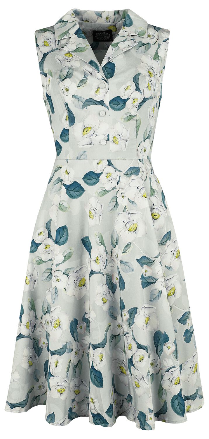 H&R London - Rockabilly Kleid knielang - Drew Floral Swing Dress - XS bis 4XL - für Damen - Größe S - multicolor von H&R London