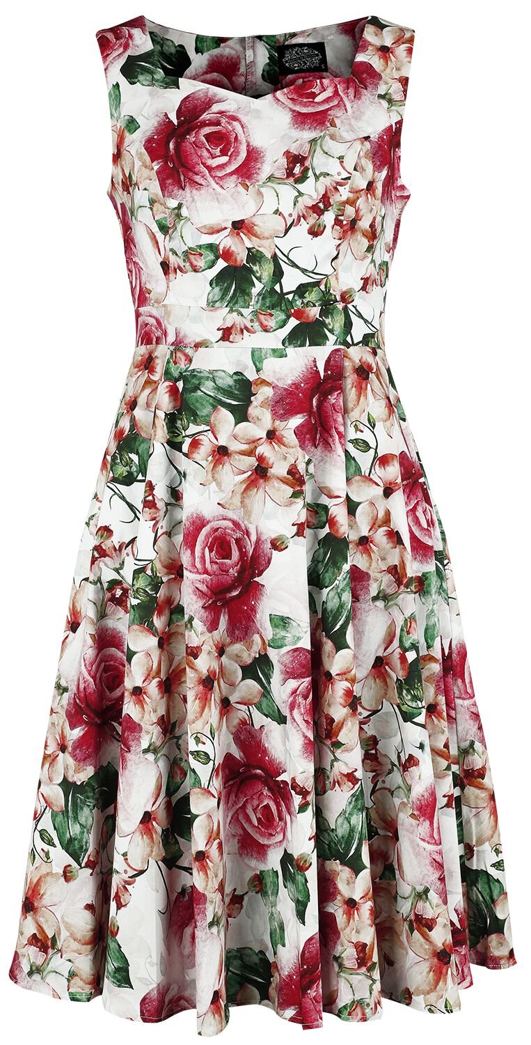 H&R London - Rockabilly Kleid knielang - Gracie Floral Swing Dress - XS bis 4XL - für Damen - Größe L - multicolor von H&R London