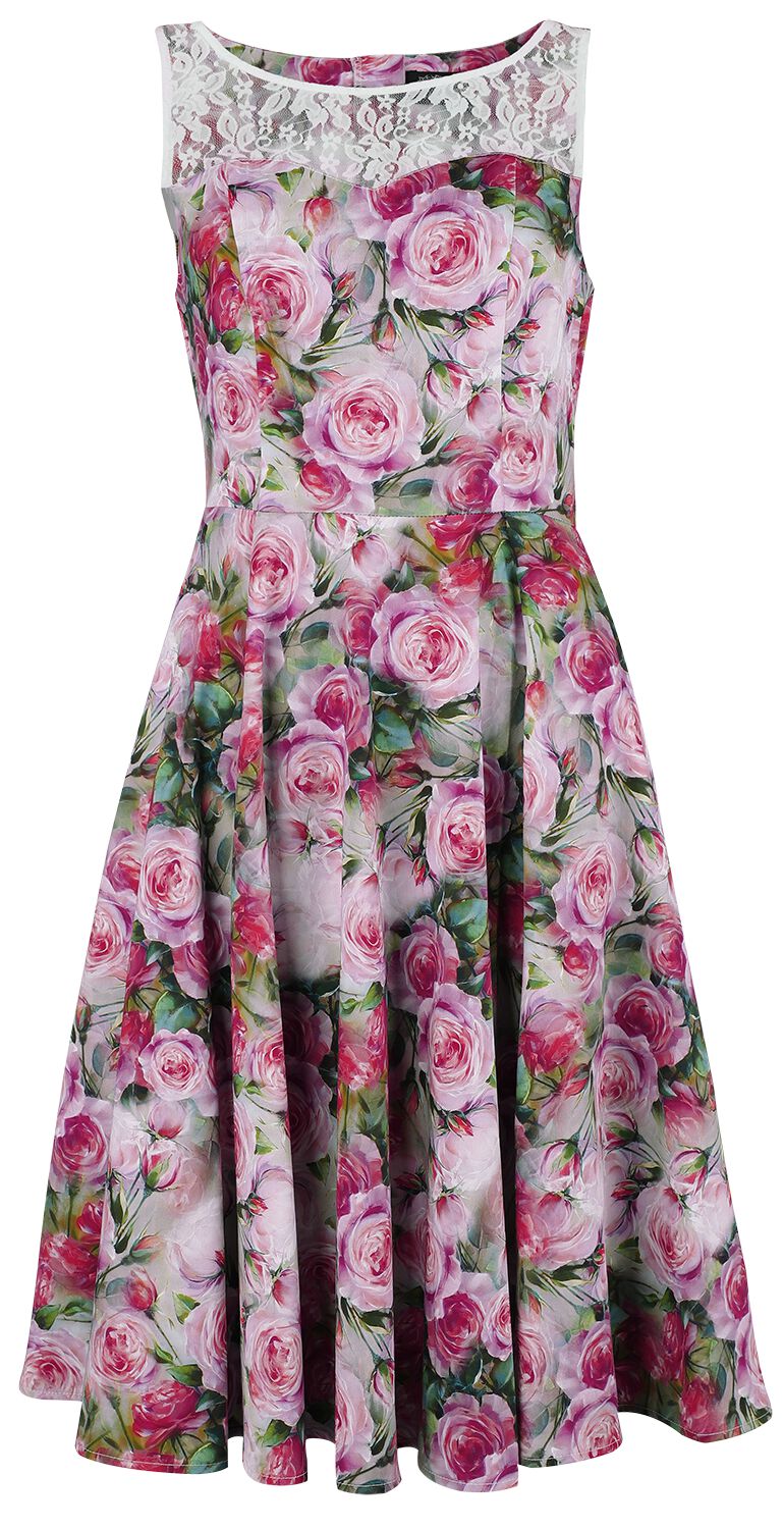 H&R London - Rockabilly Kleid knielang - Lola Floral Swing Dress - XS bis 4XL - für Damen - Größe S - multicolor von H&R London