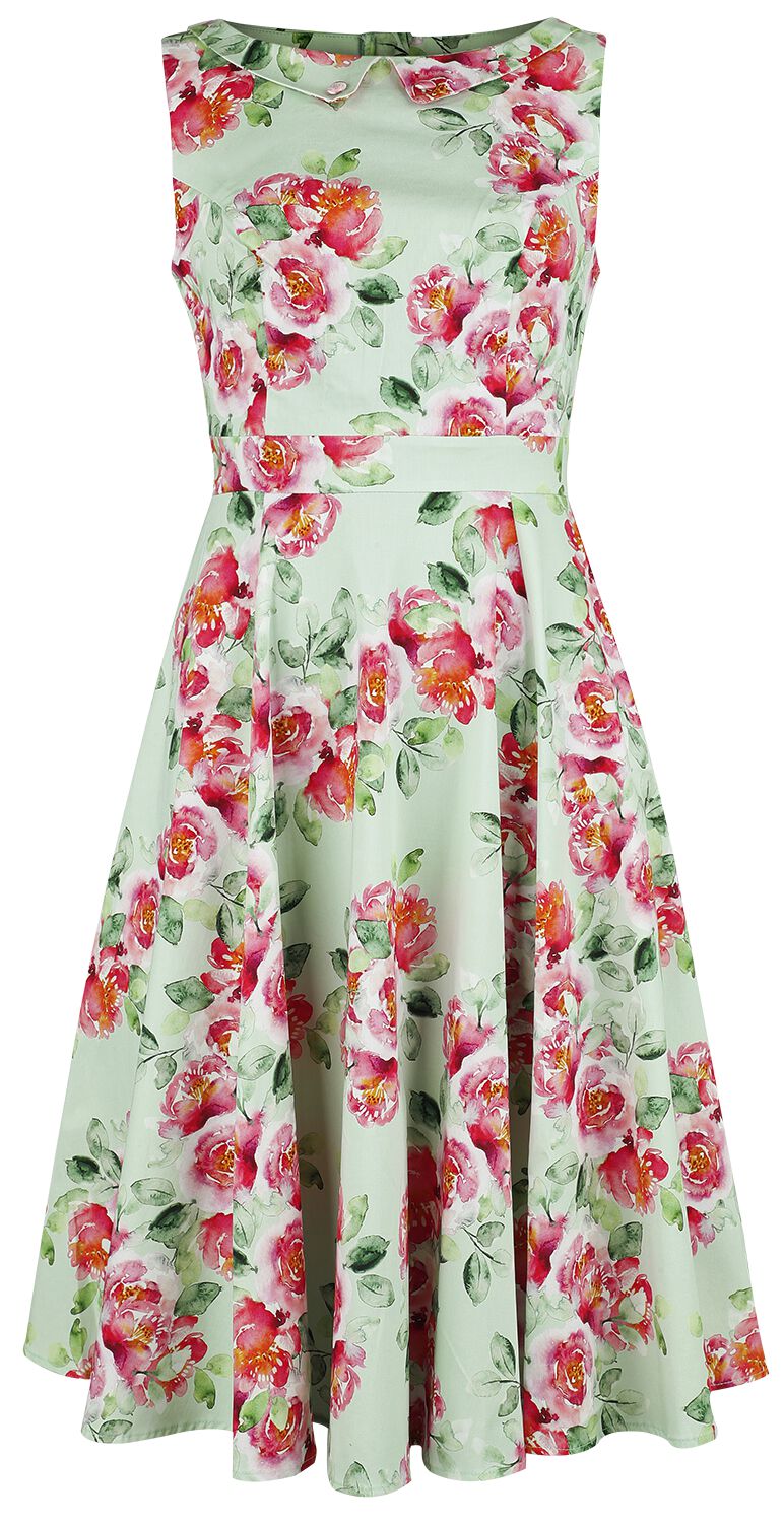 H&R London - Rockabilly Kleid knielang - Marissa Floral Swing Dress - XS bis 4XL - für Damen - Größe M - multicolor von H&R London